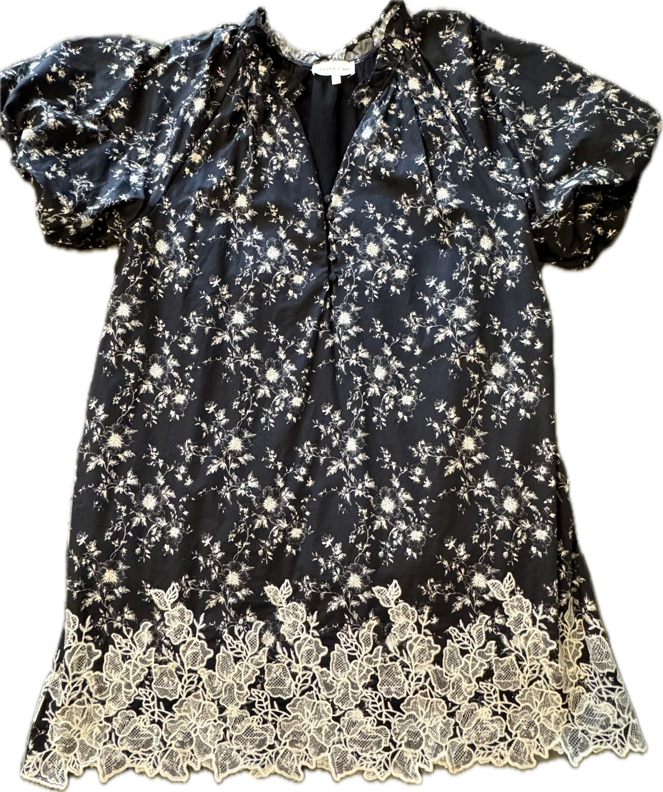 Entro Black floral mini dress, boutique brand, SZ Large
