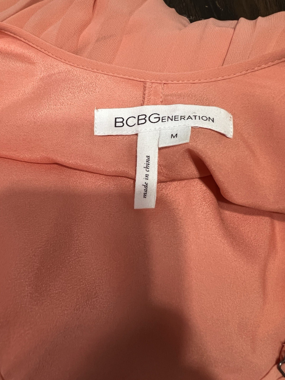 BCBGeneration Pleated Shift Dress Coral Orange Women’s Size Large Light Flowy