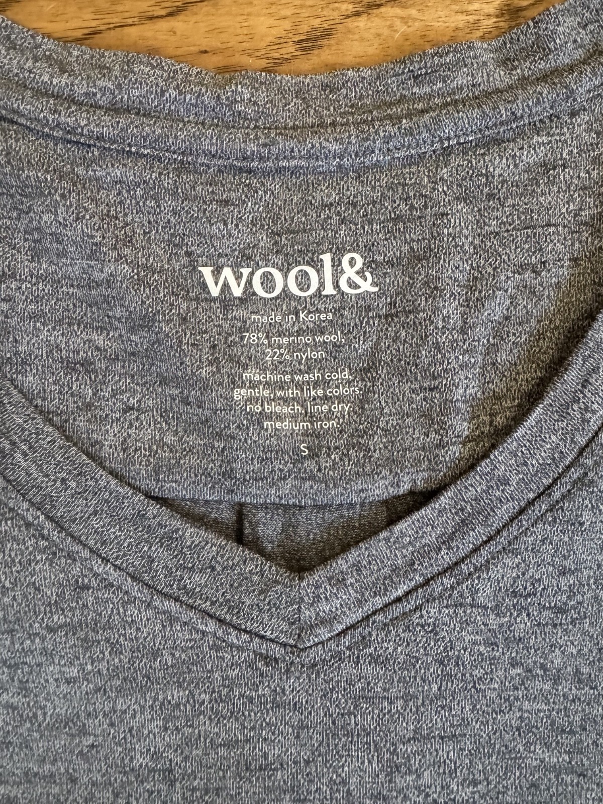 Wool& dress, size Small, Willow, marled grey, Merino wool