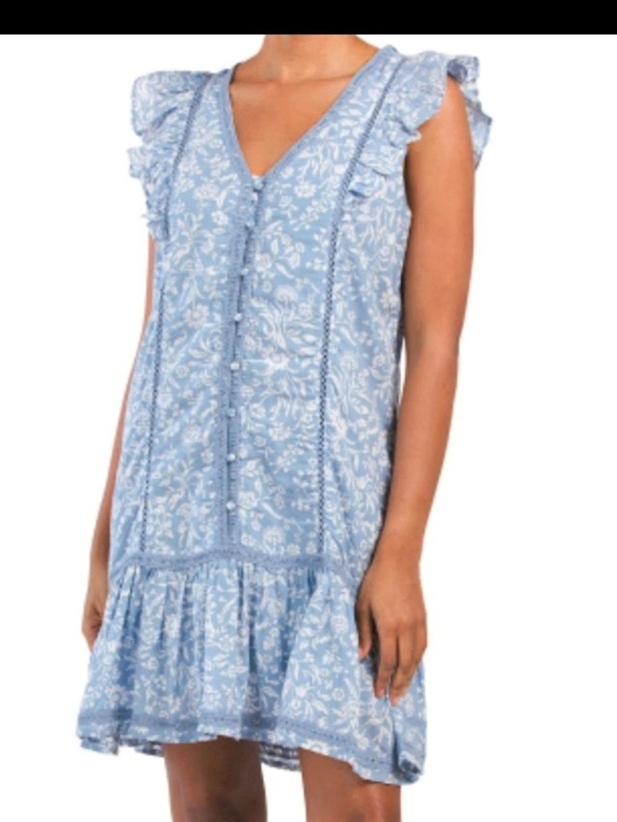 Lucky Brand White and Navy Size Chart Graphic