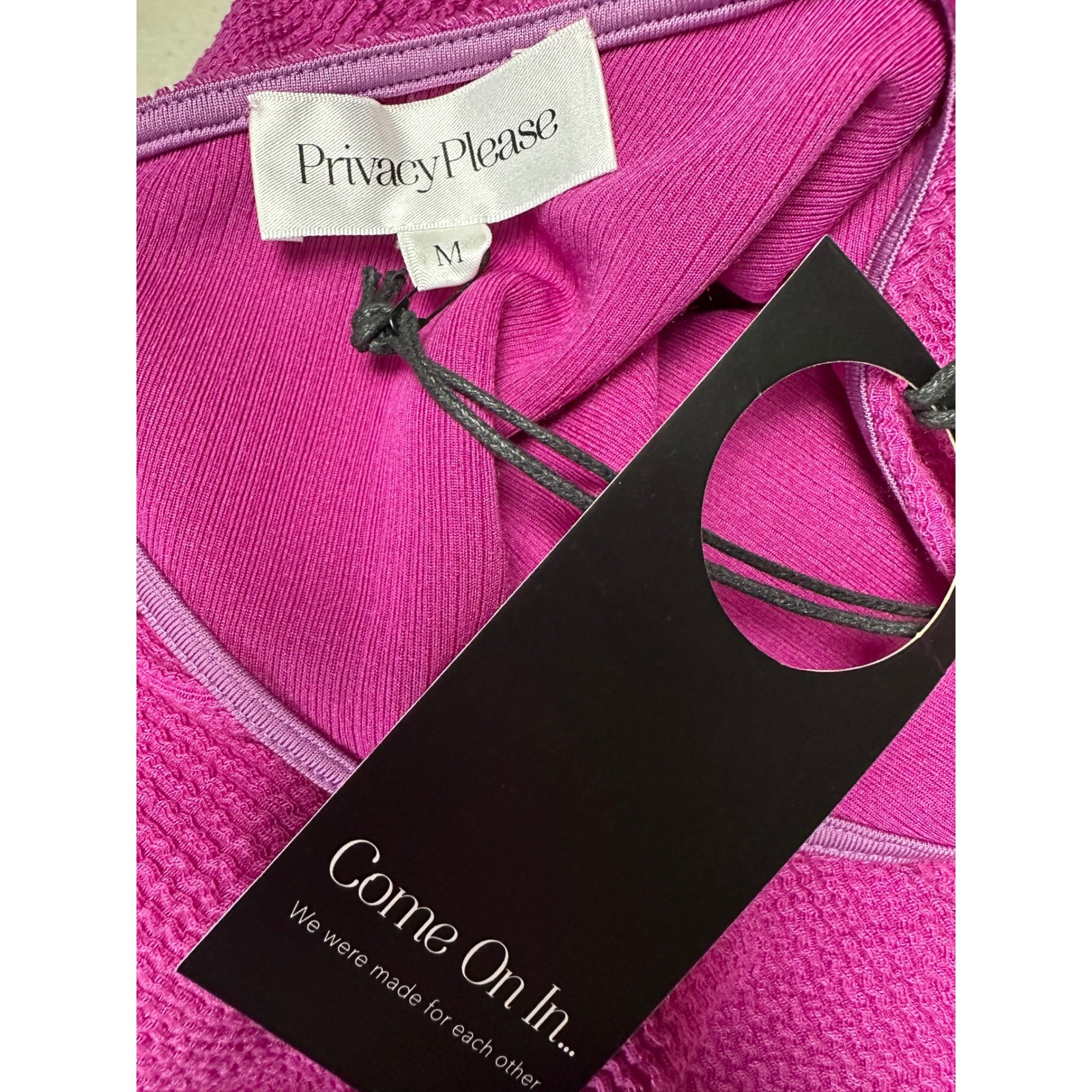 Privacy Please Midi Dress Womens M Pink Textured Knit Summer Beach Vacation NEW