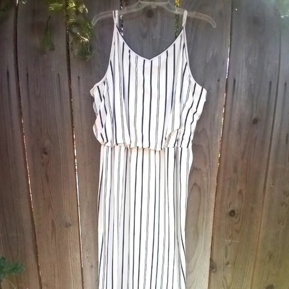 Derek Heart Vertical Striped Pattern Sleeveless Dress 3X Pull-On Elastic Waist