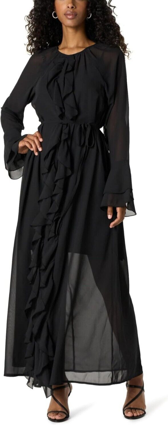 The Drop Womens Romantic Ruffle Maxi Dress (Size Medium)