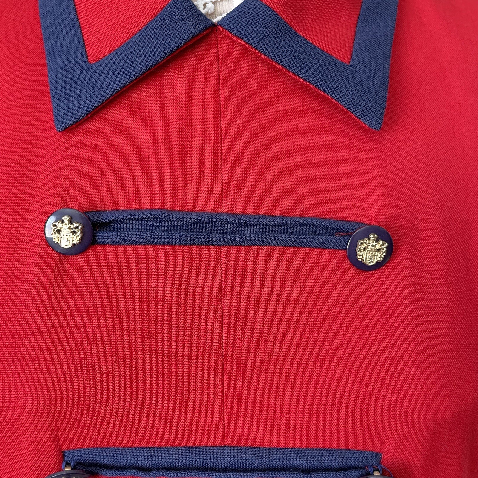 Jessica Howard Petite Vintage Retro Navy Military Dress Set Nautical Tailored 12
