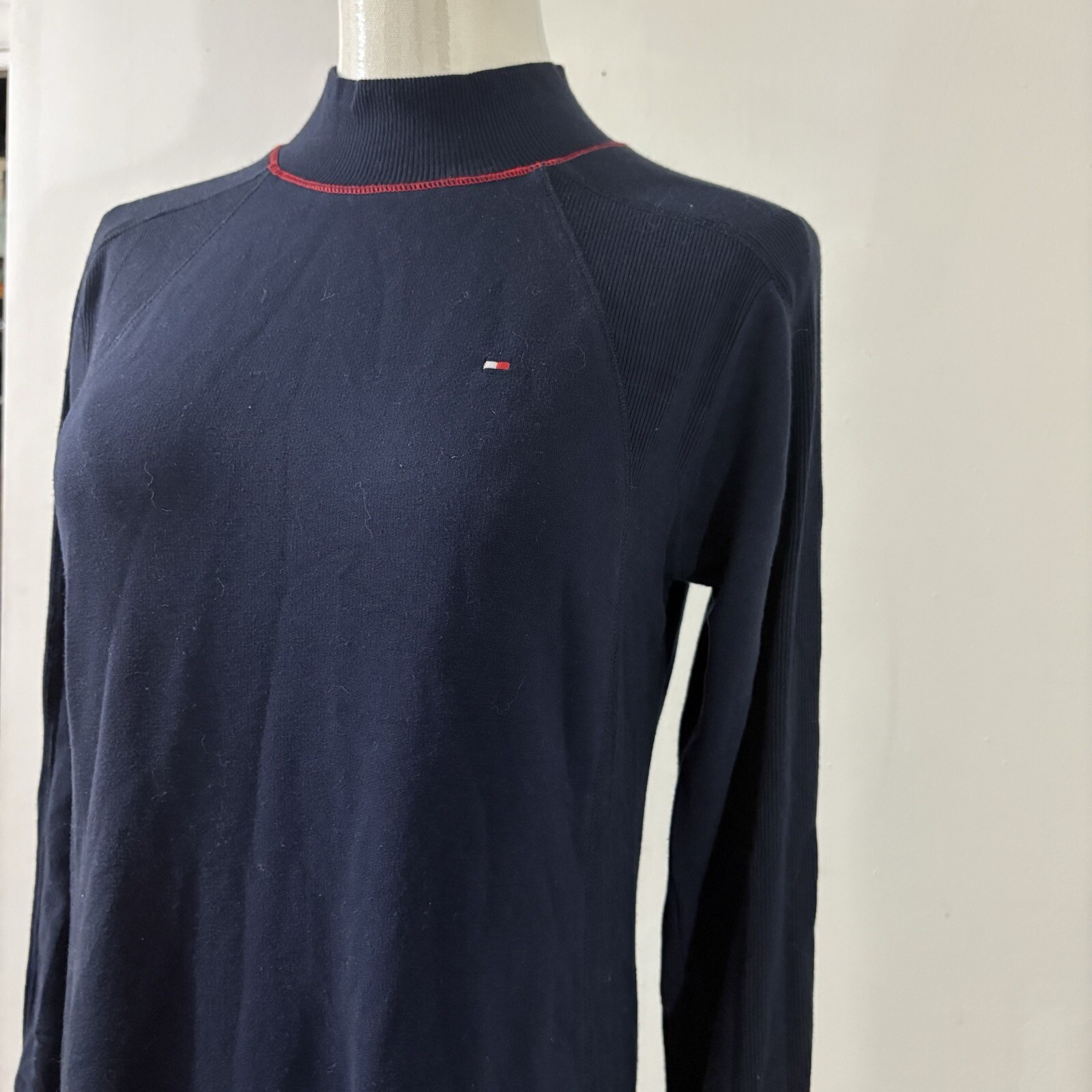 Tommy Hilfiger Women’s Mock Turtle Neck Dress Dark Blue Navy Size XS Ultra Soft