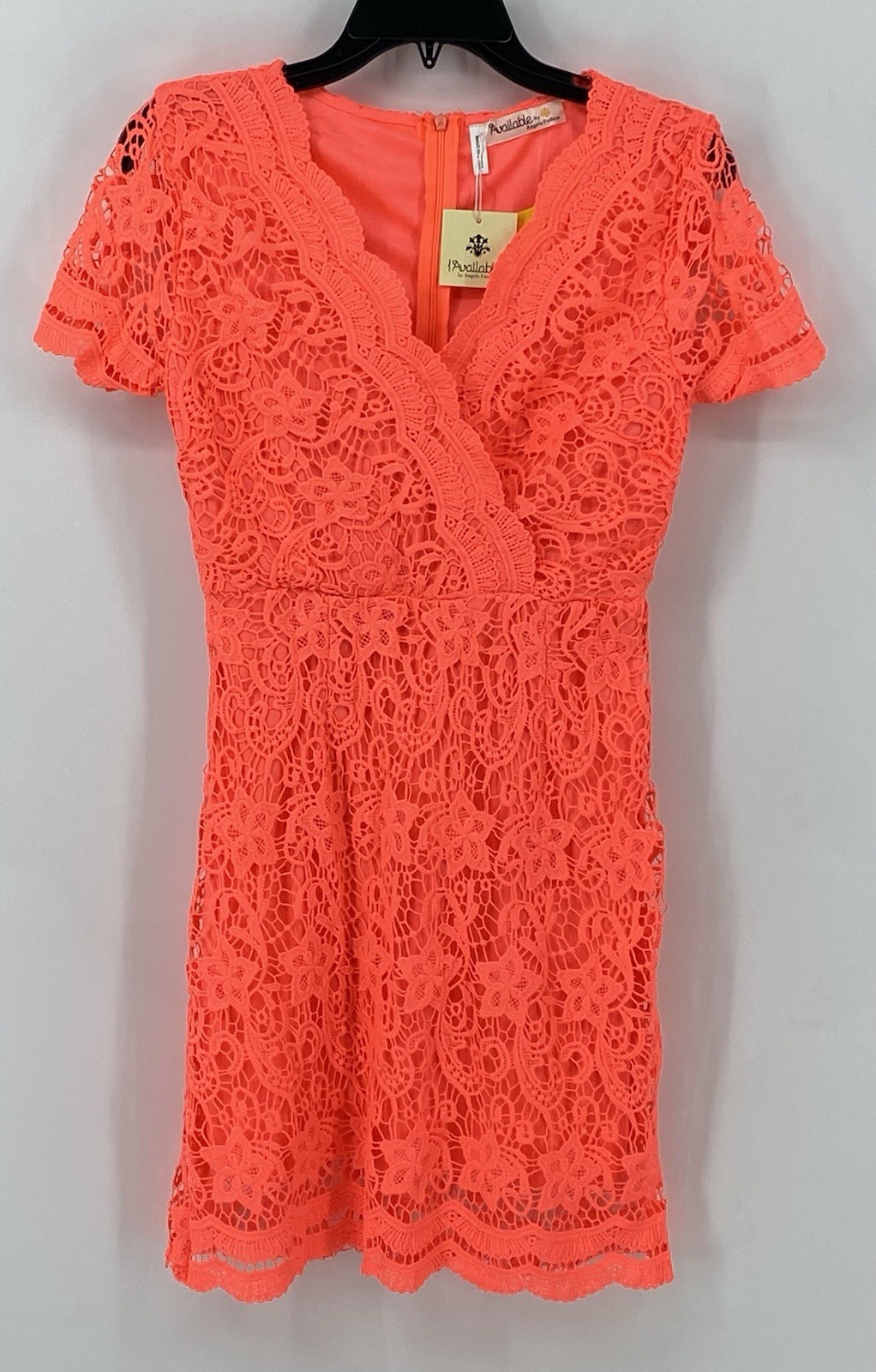 Available Crochet Neon Pink Women’s Dress With Lining. Size Medium NWT