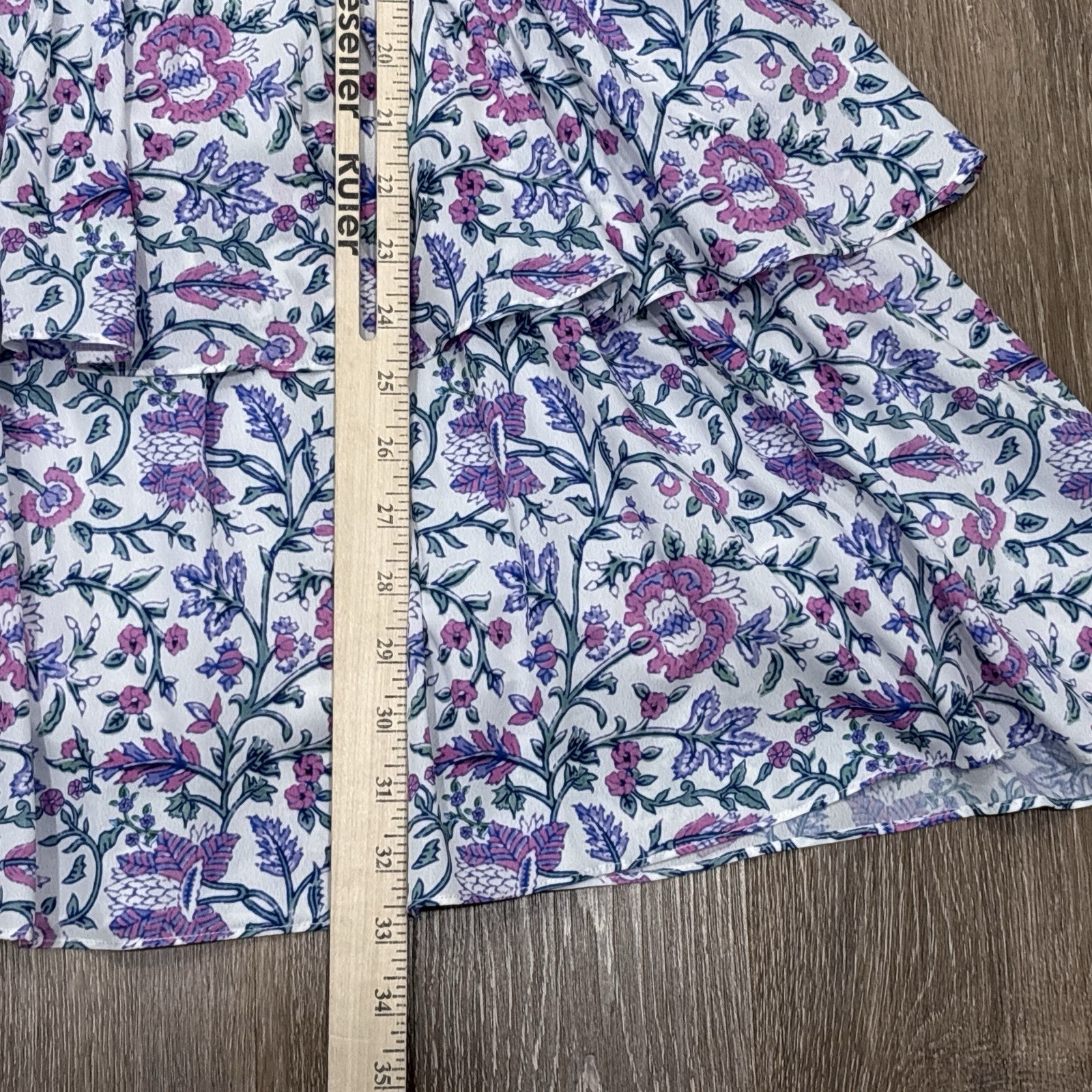 Celina Moon Dress Medium Purple Floral Boho Ruffle Tiered Cottagecore Coquette