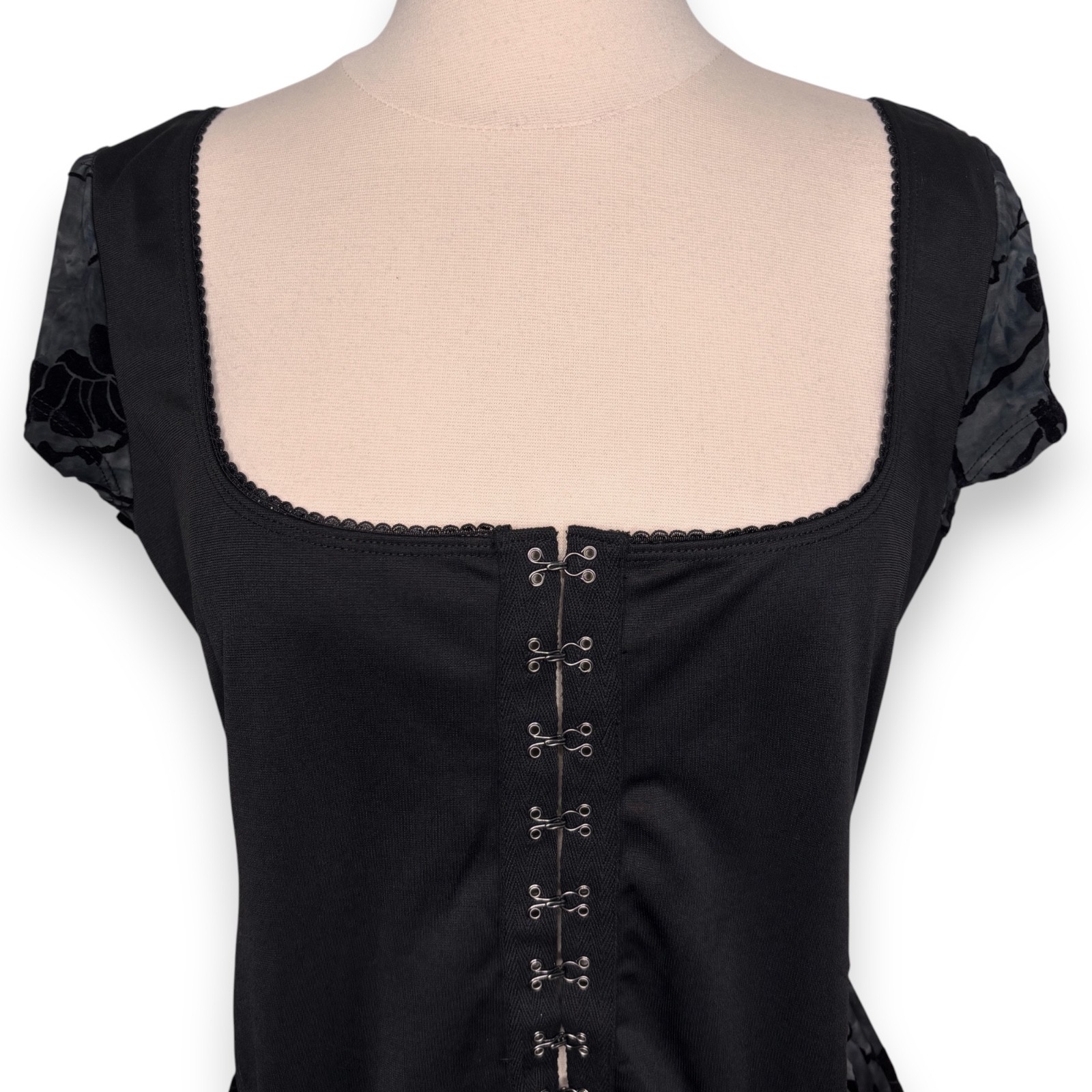 Current Mood Dolls Kill Black Goth Asymmetrical Hem Layered Dress Size Large