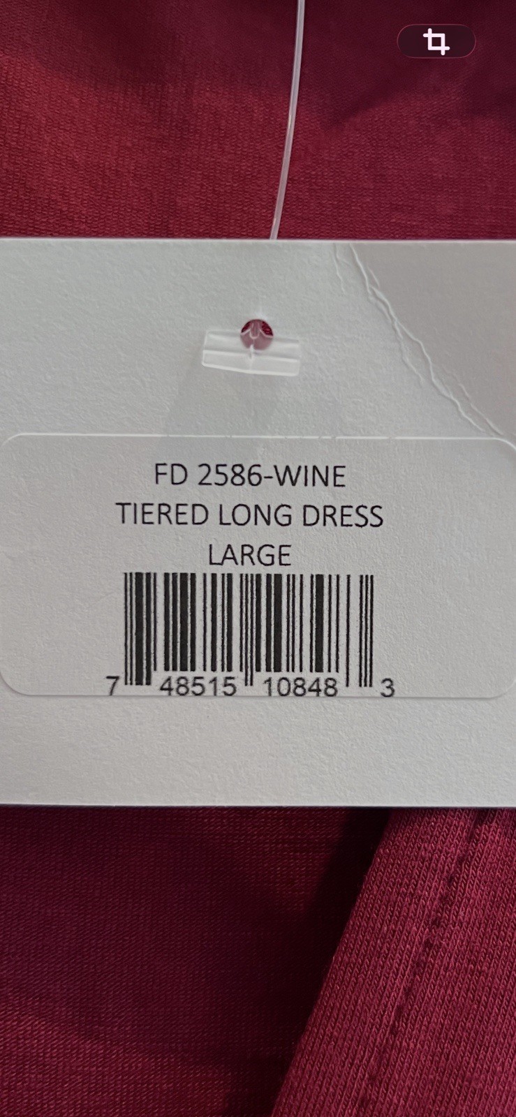 fraiche by J Wine Solid Knit Maxi Dress V-Neck 3/4 Sleeve Tiered Pullover L