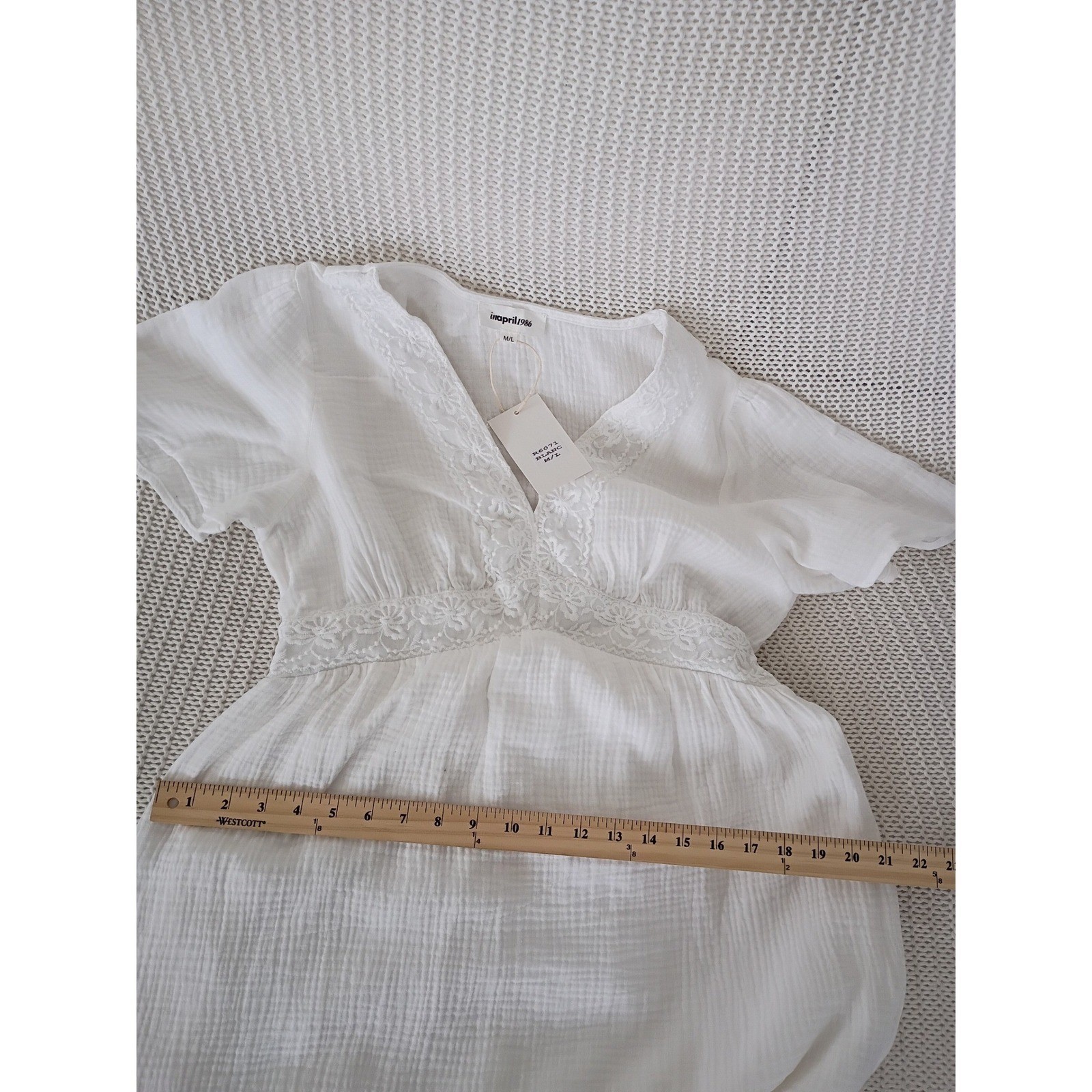 NWT Parisian White 100% Cotton Gauze Coastal Boho Maxi Dress M Paris Designer