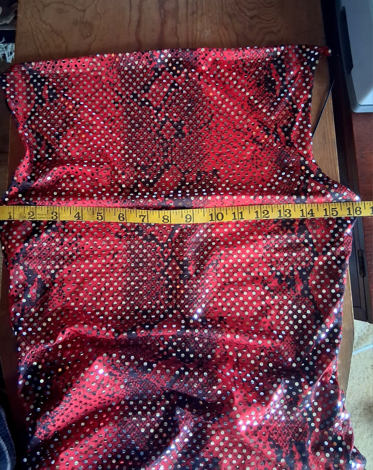 Vintage 90s Red Snakeskin Print Sequin Mini Dress Size Small