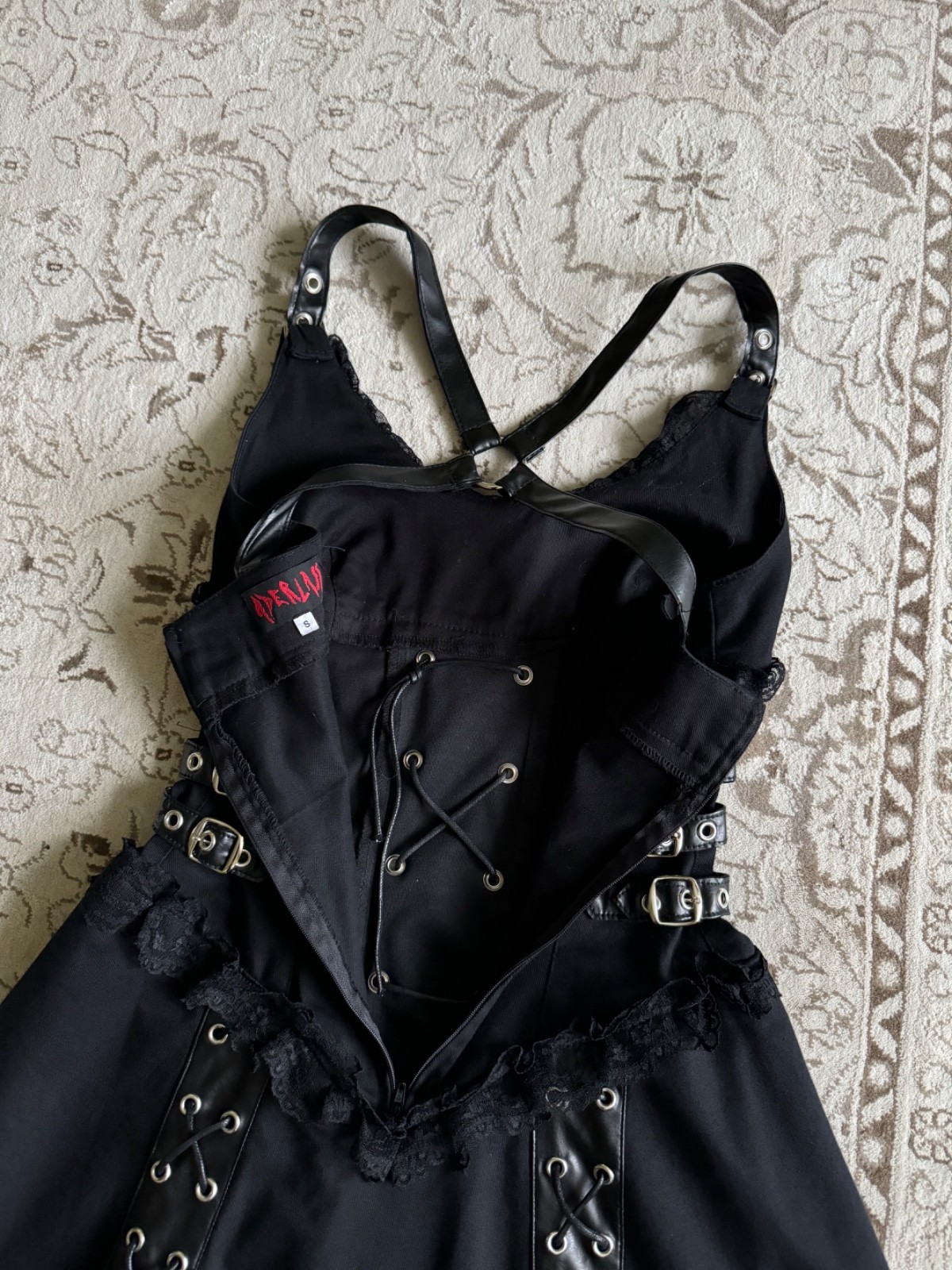 Aderlass Gothic Bondage Lace Mini Dress Avant Garde Lgb Hysteric Glamour Style S