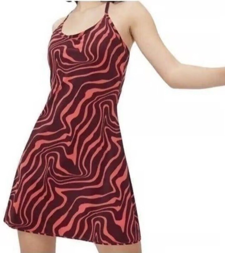 Outdoor Voices The Exercise Dress Poppy Swirl Red Purple Mini Activewear XS
