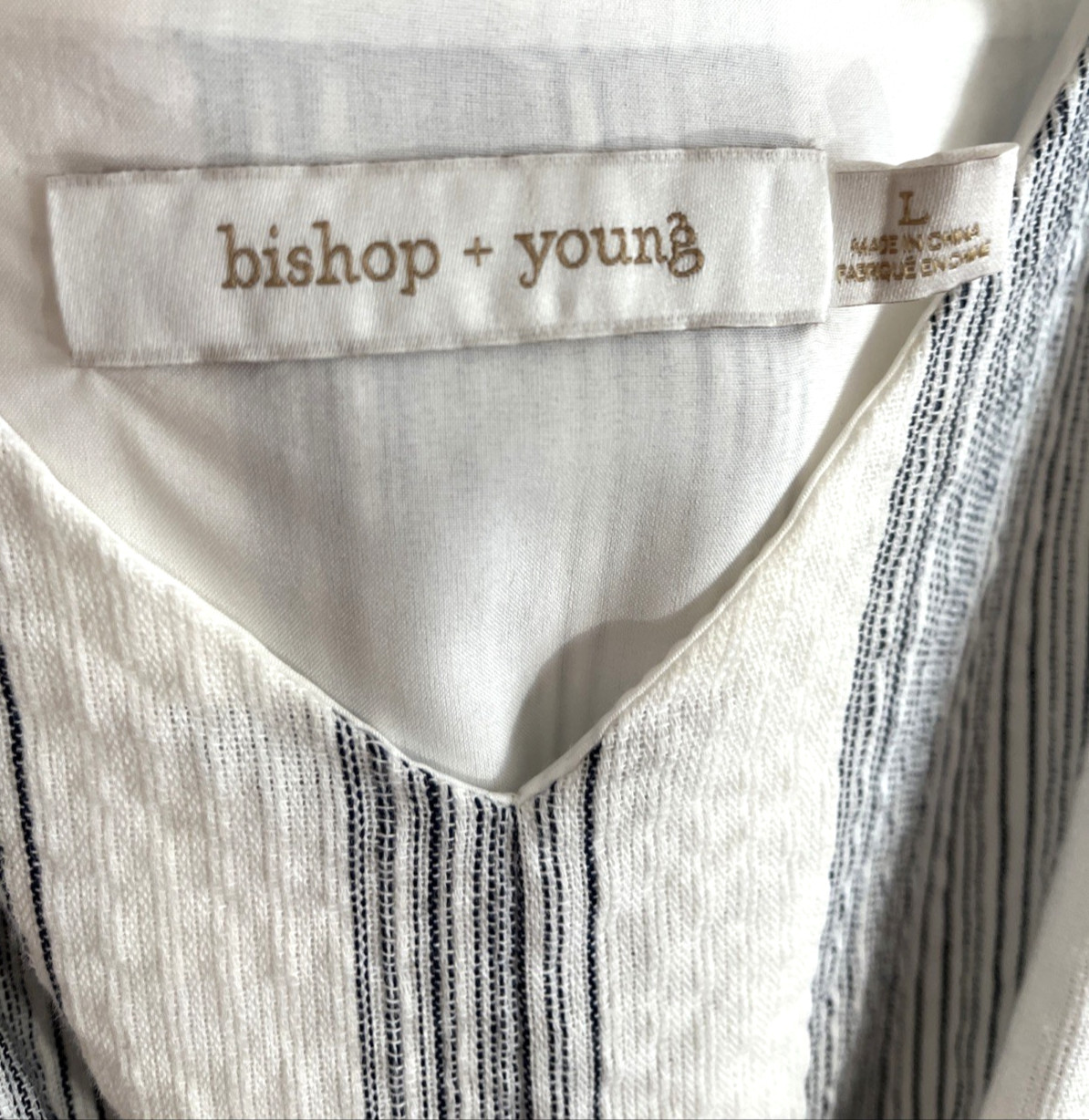 Bishop + Young Maldives Summer Striped Sleeveless Dress White/Blue Size L Beach