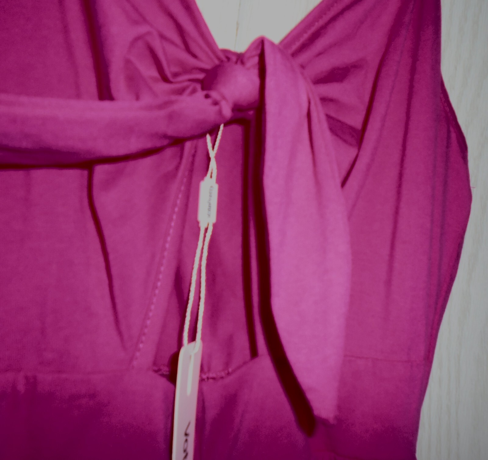 Vote Pretty Keyhole Tie Neckline Pockets Babydoll Sun Dress Pink Size LARGE NWT