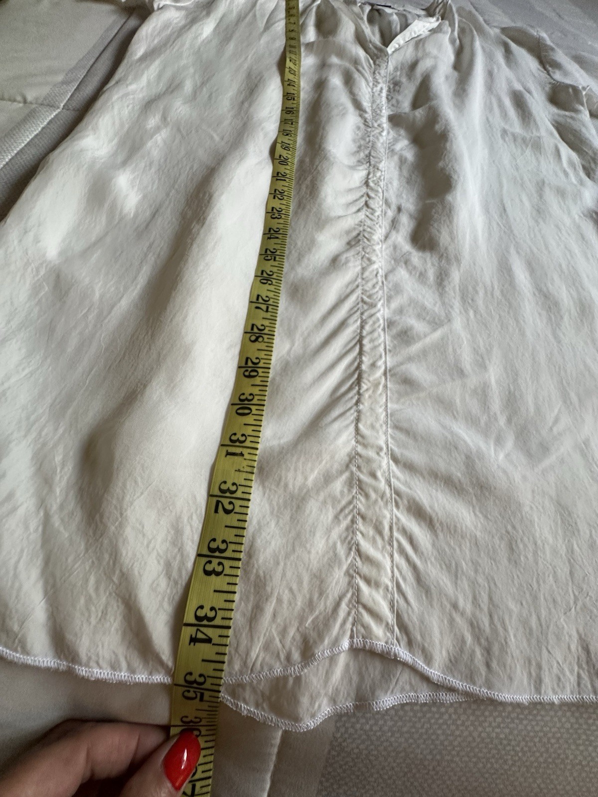 Hard Tail Short Sleeve Tunic Shirt Dress White Size Small