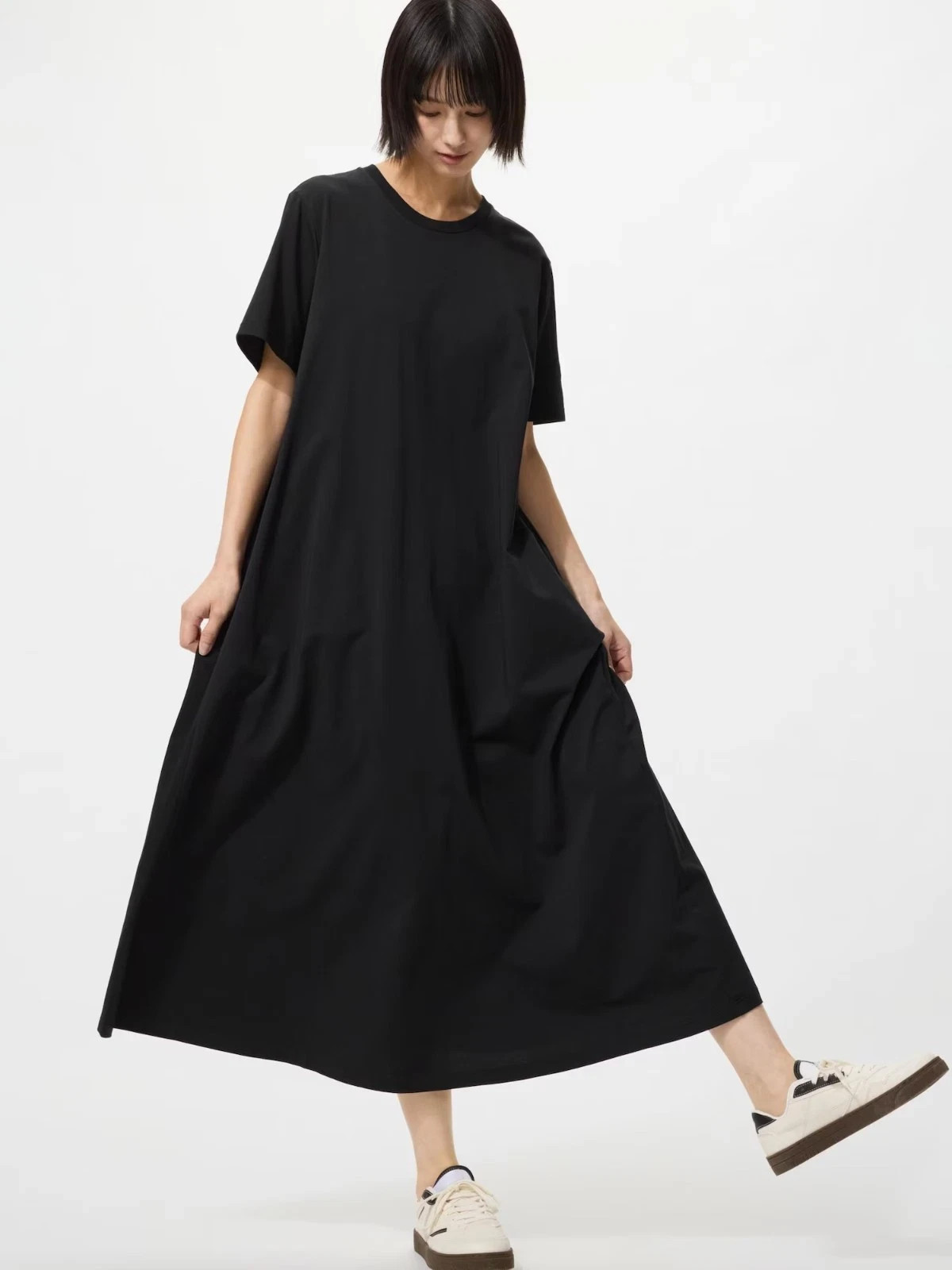 UNIQLO AIRism Cotton T-Shirt Dress S-3XL Short-Sleeve A-Line Women 483986 NWT