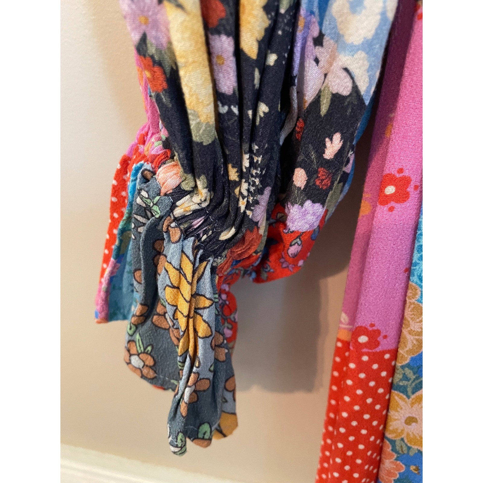 Spell & The Gypsy Cha Cha Boho Patchwork Floral Print Midi Dress Size XS