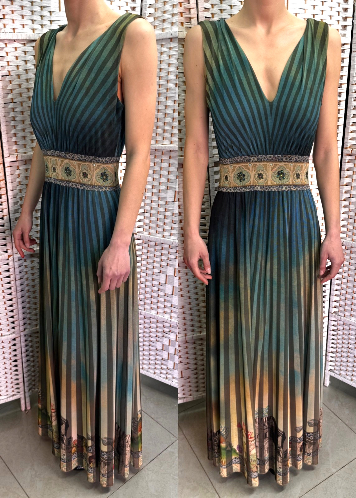Michal Negrin Elegant Full length Floral Dress Size – M – NWT #9#