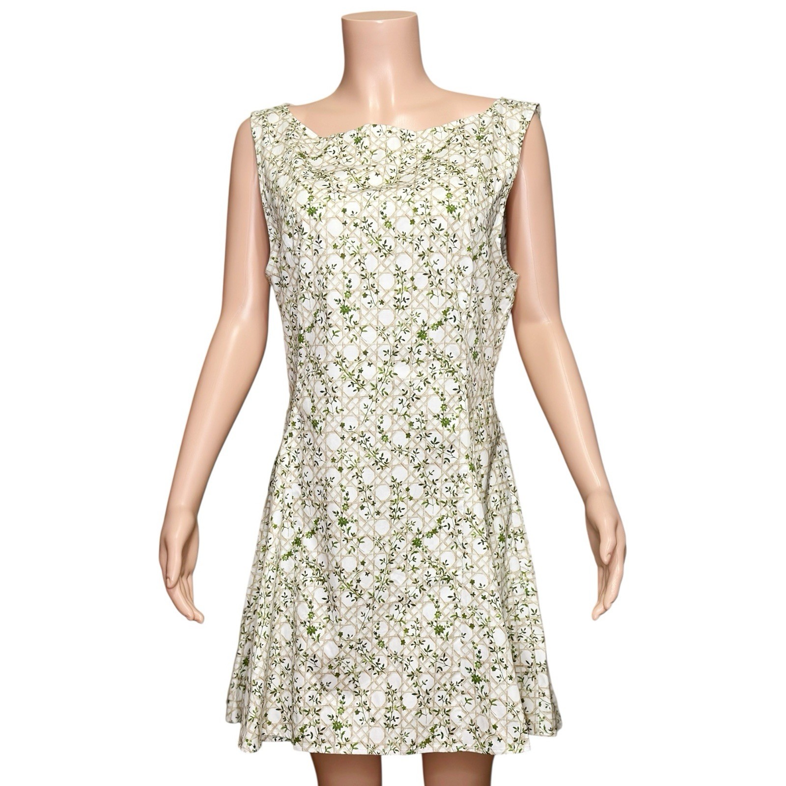 $198 NWT HILL HOUSE Sutton Dress, Basketweave Vine Sand, XL