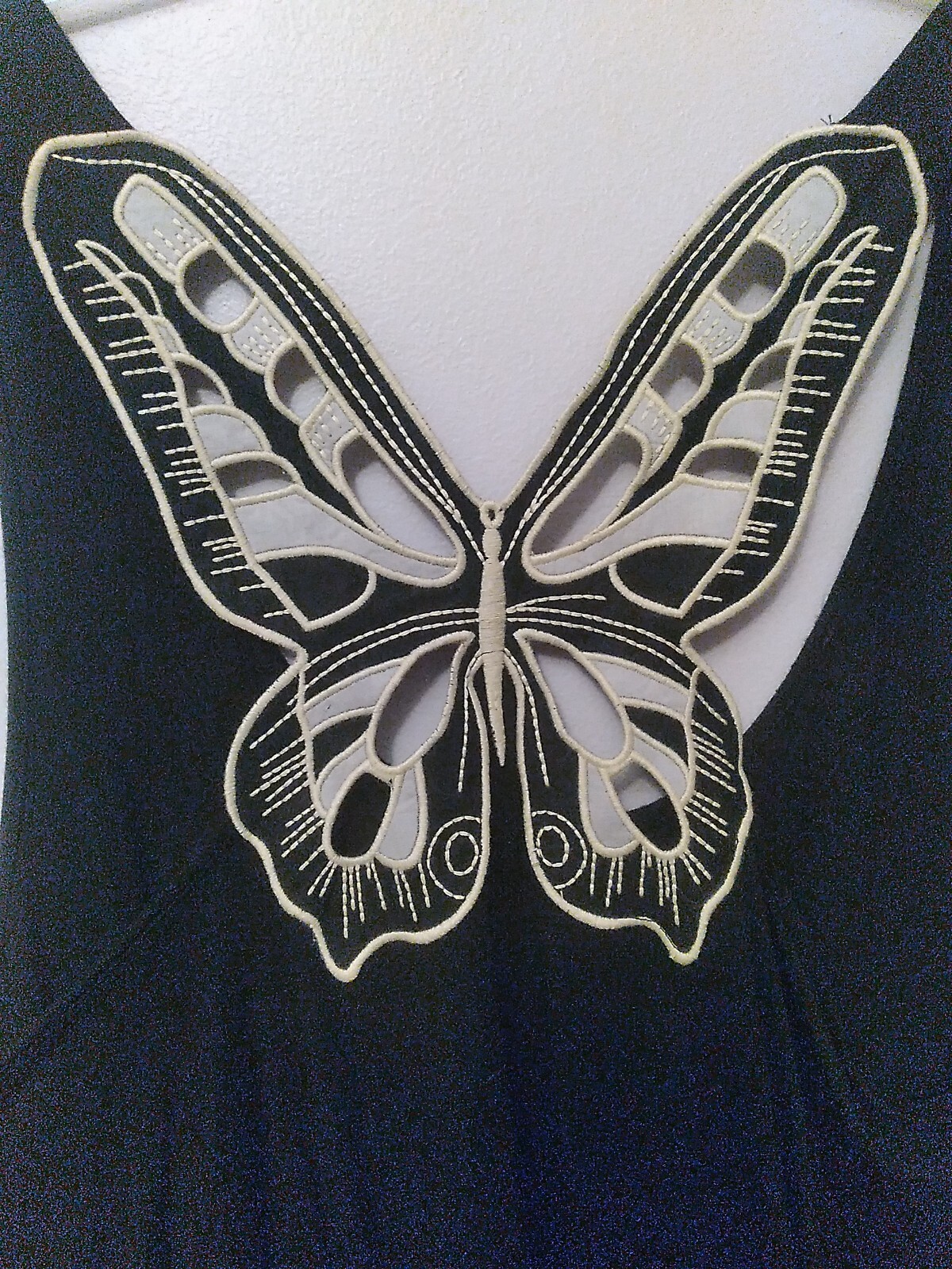 ALLEN B. Black Butterfly Short Sleeveless Dress Size XL New W/o Tags