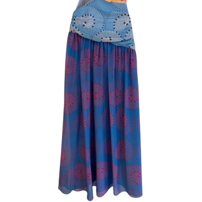 NWT STAUD Ashlyn One Shoulder Cutout Maxi Dress Multicolor Size 0