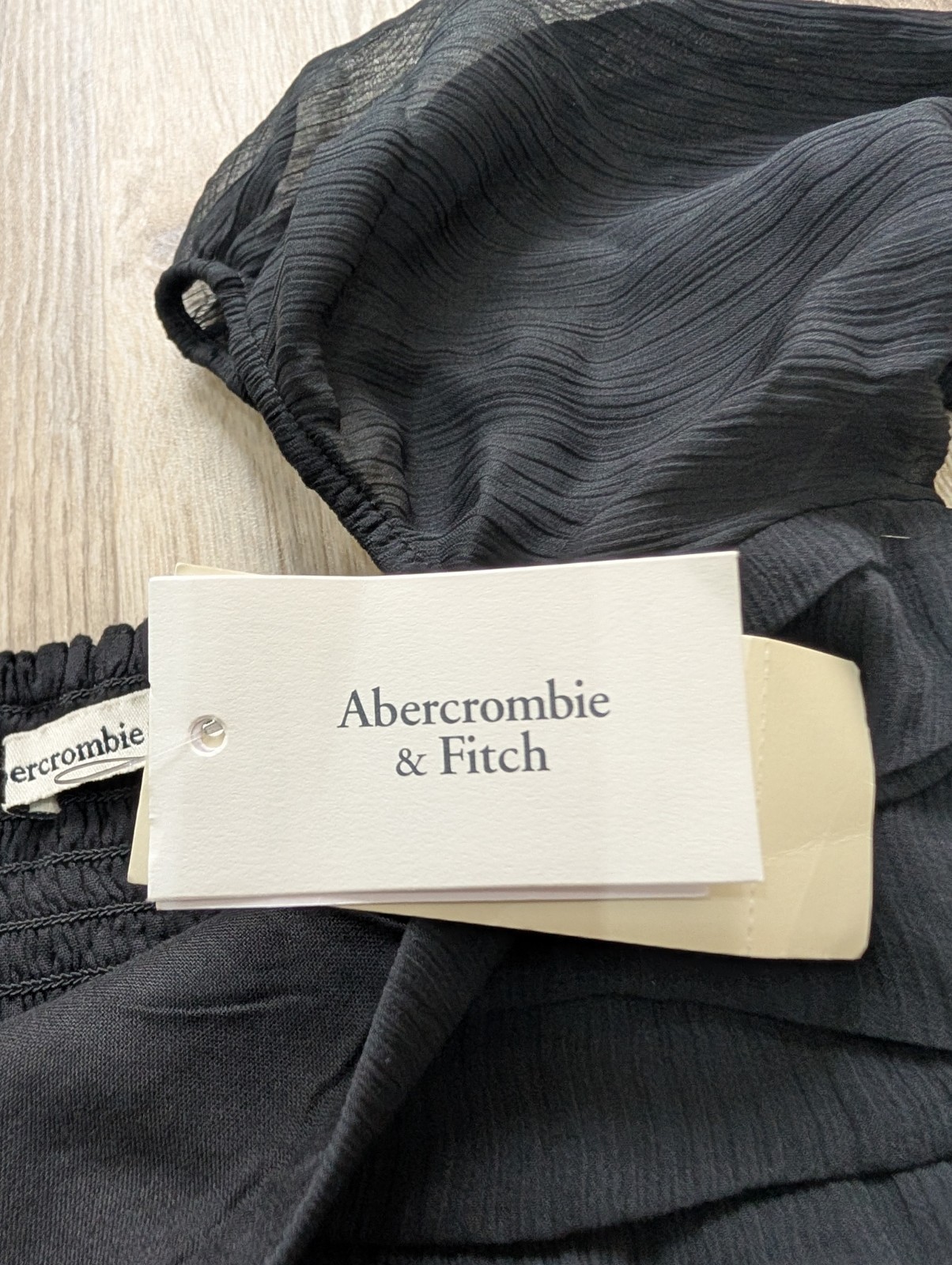 Black Abercrombie & Fitch long sleeve sheer midi dress size X small brand new XS
