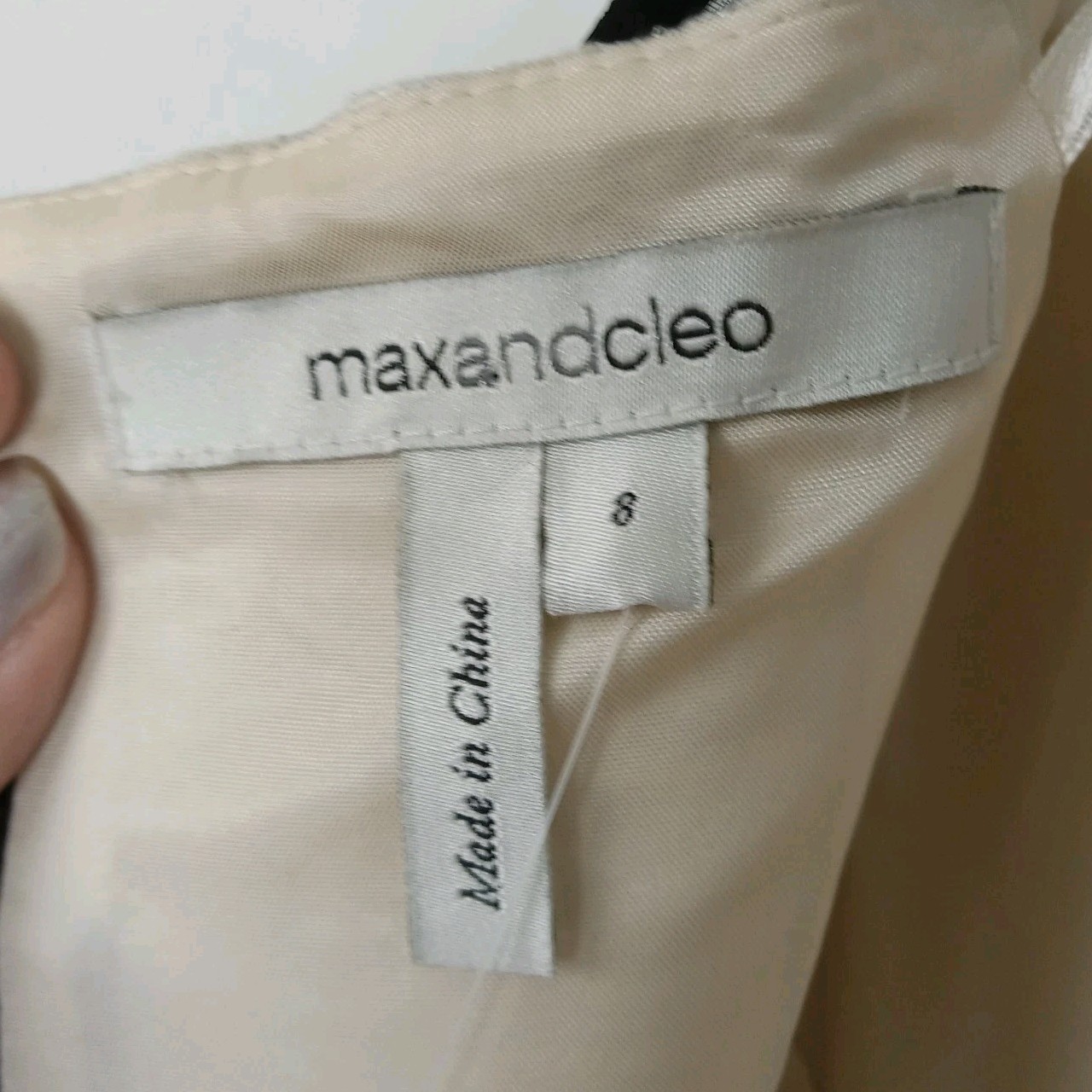 Max and Cleo Dress 8 Metallic Textured Mesh Cocktail Black Silver MSRP $148