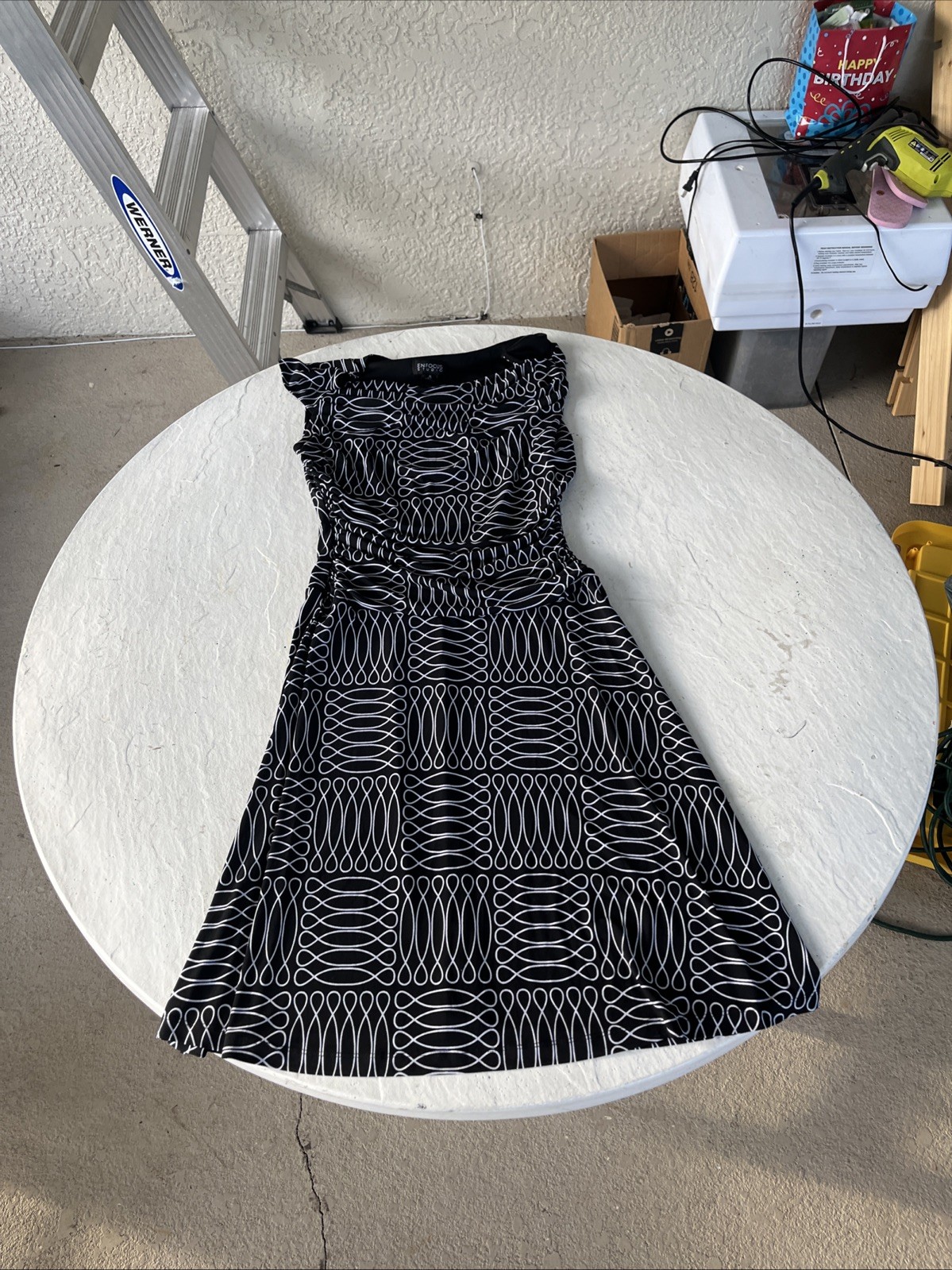 ENFOCUS STUDIO Ladies Lovely Black & White Fit & Flare Dress – Size 8