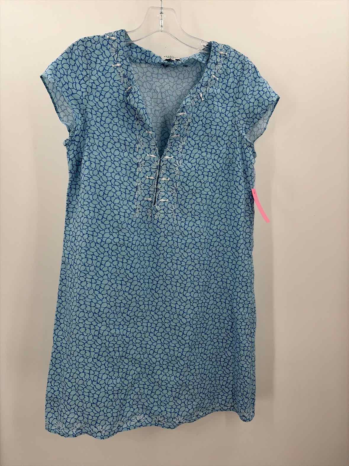 Pre-Owned HIHO Blue Size Small Knee Length Short Sleeve Dress