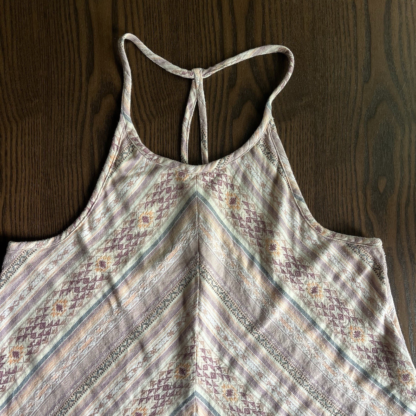 Rip Curl Women’s Geometric Halter Spaghetti Strap Tassel Hem Sleeveless Sundress