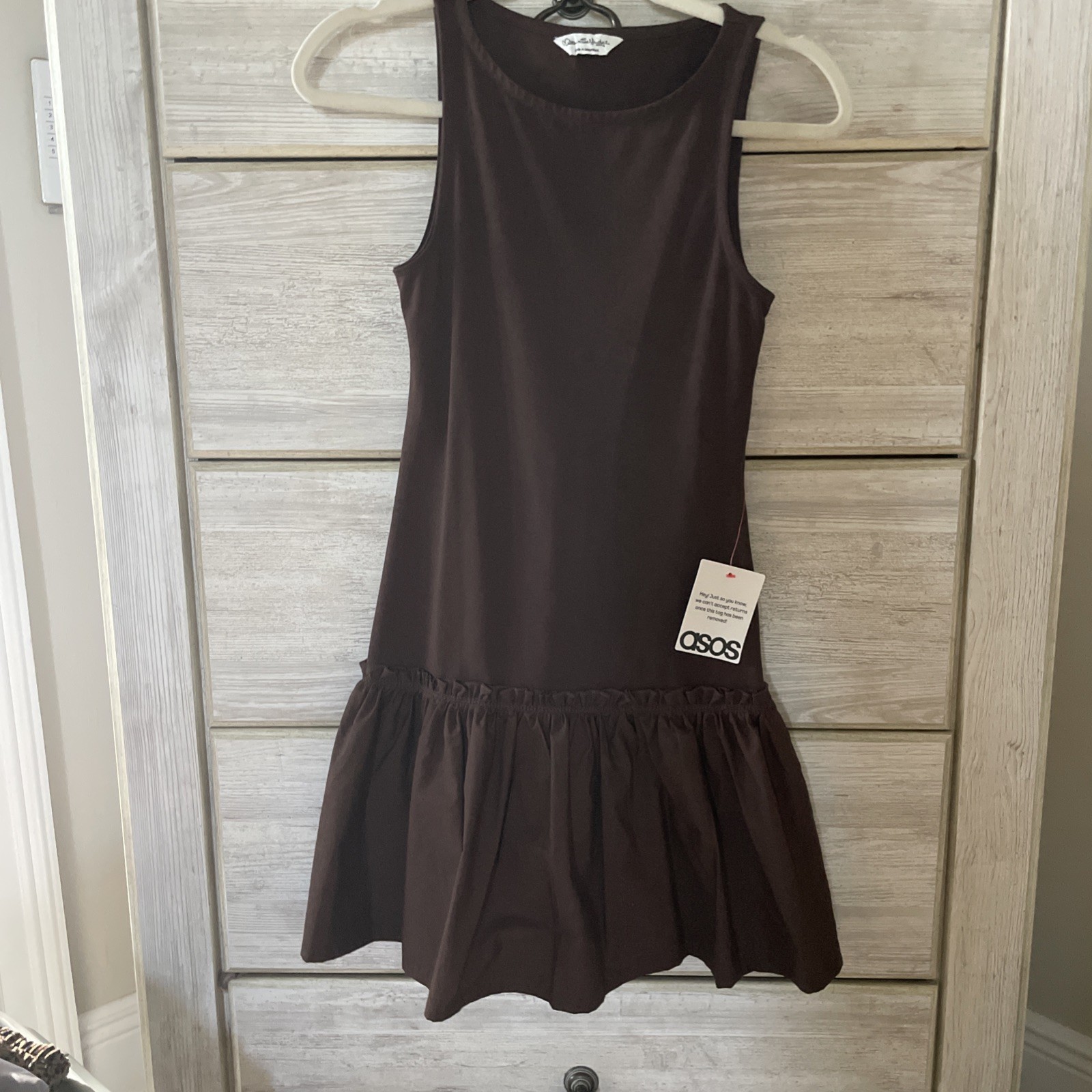 Miss Selfridge ASOS Black Embellished Cami Mini Dress Faux Feather Hem Studded