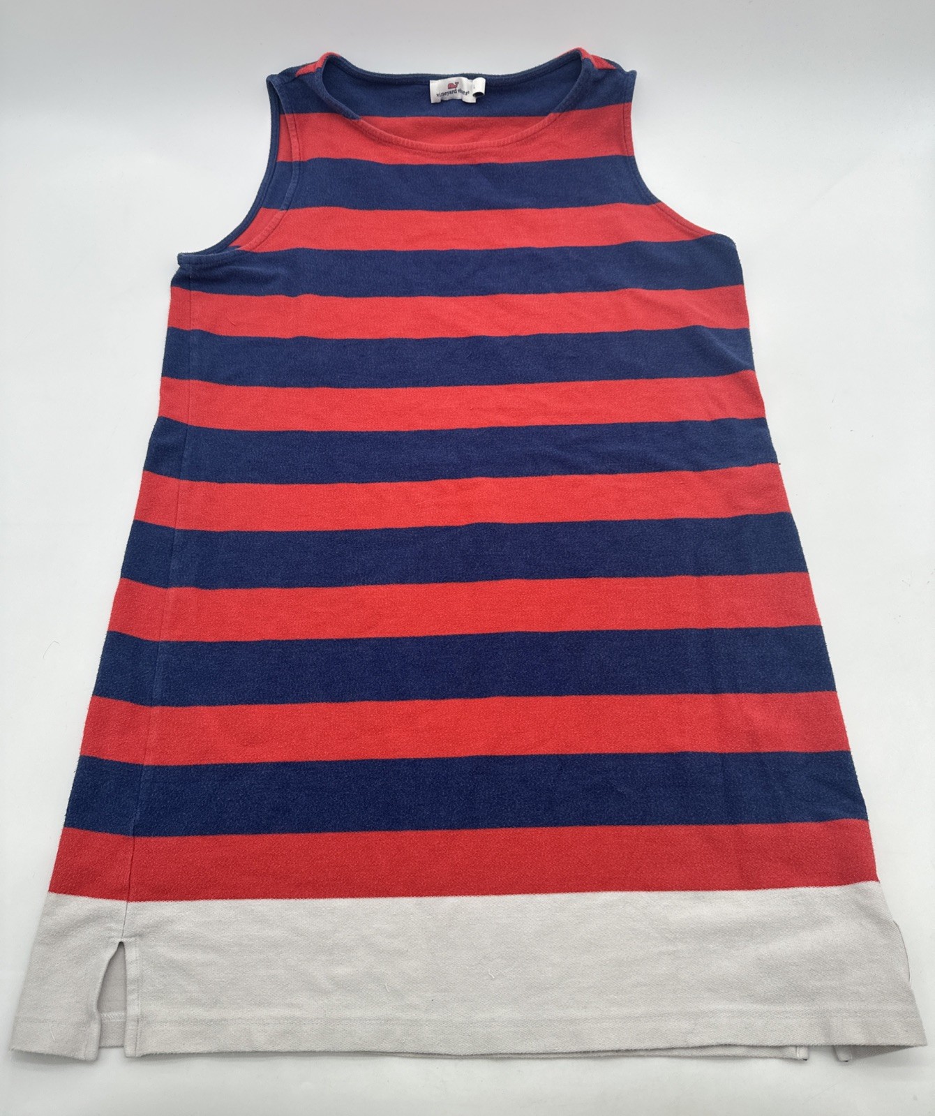 Vineyard Vines Dress Women L Striped Red & Blue Logo Embroidered…#26038