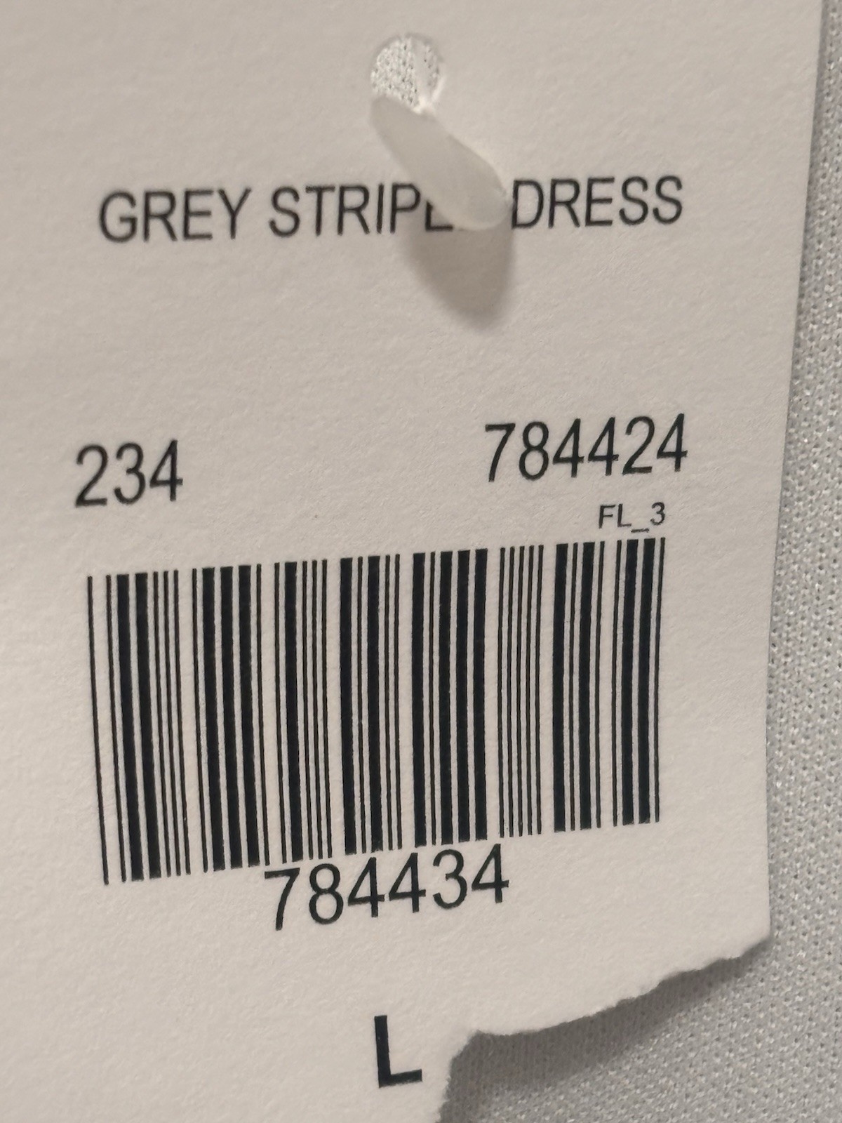 Calstyle Light Gray Striped V-Neck Lined Tunic Dress Sz L. NWT