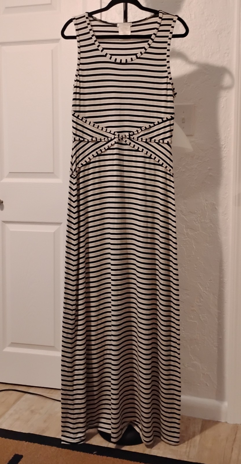 Matty M Ladies’ Striped Long Maxi Dress Oatmeal Size L