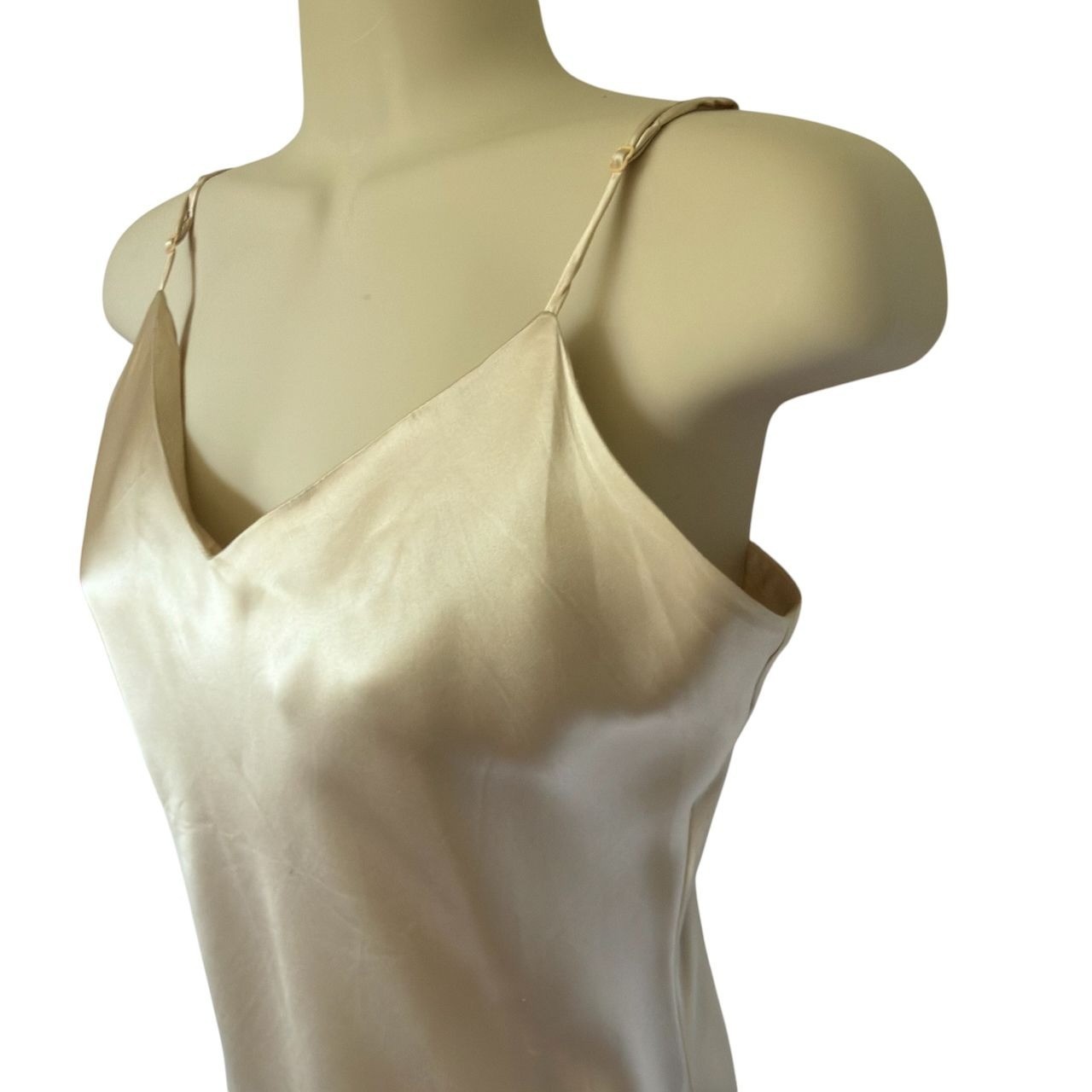 Vintage Banana Republic Womens Small Champagne Silk Maxi Slip Dress 1990’s