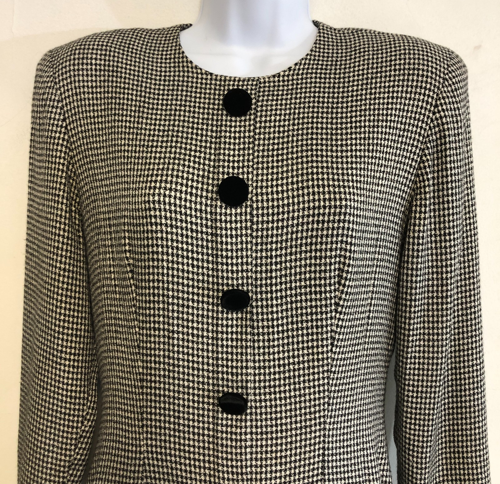 Vintage womens Fit & Flare Houndstooth Riding Dress Size 6 Pleated S.G. Gilbert