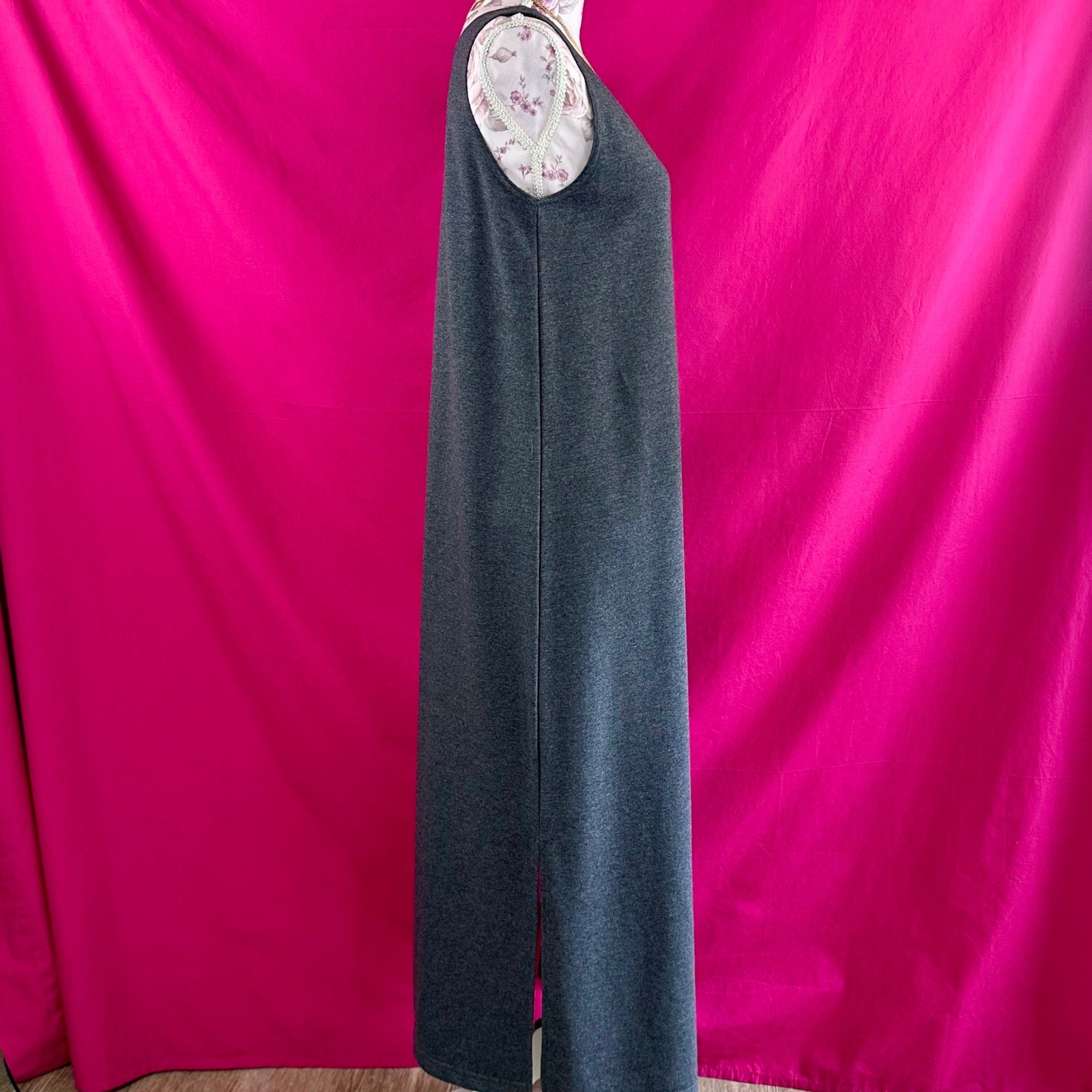 2 Piece Set Graphic Maxi Long Dress Cardigan Gray Fashion Artsy Novelty S Cite