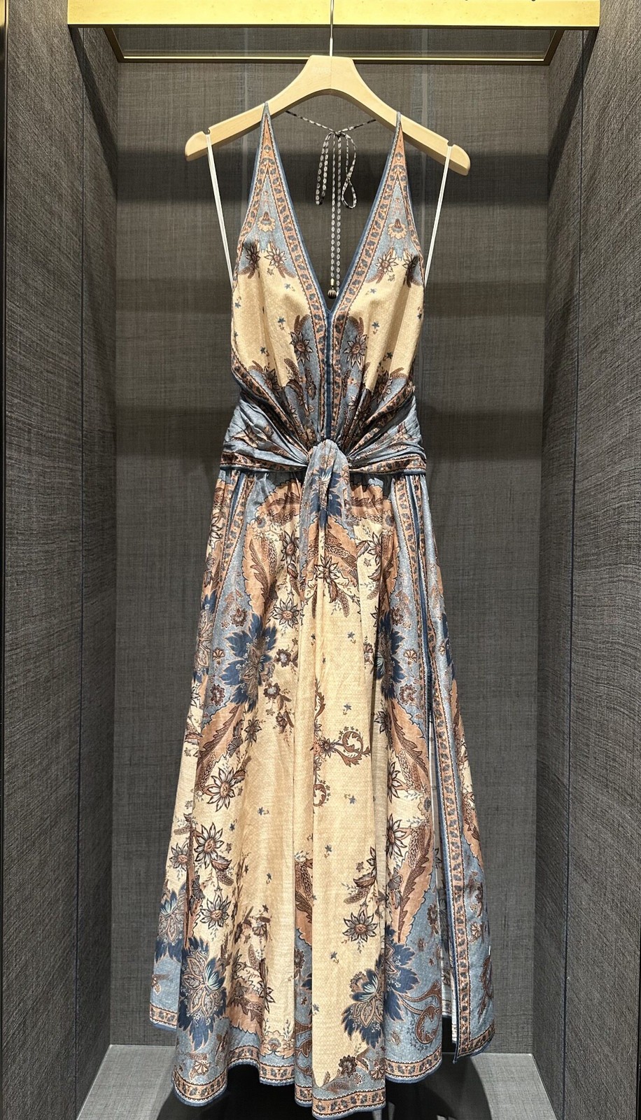 Zimmermann New Resort Floral Halter Backless Maxi Dress Elegant Goddess