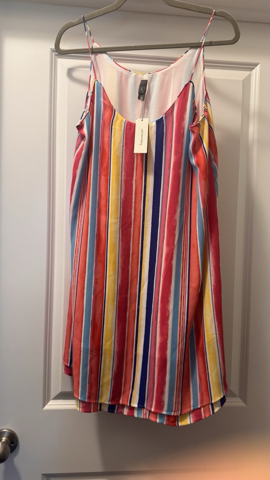 Rainbow Striped Dress Spaghetti Strap Size Medium NWT From Francesca’s Women’s