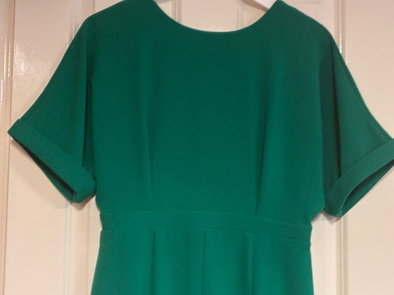 ASOS design Angel Sleeve Midi Shift Dress in Pop Green – size 12