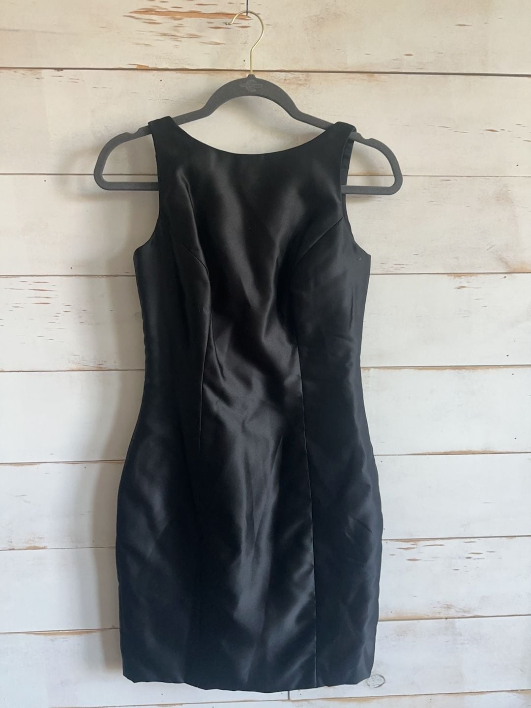 Vintage Tadashi Shoji Black Sleeveless Sheath Dress Size 4