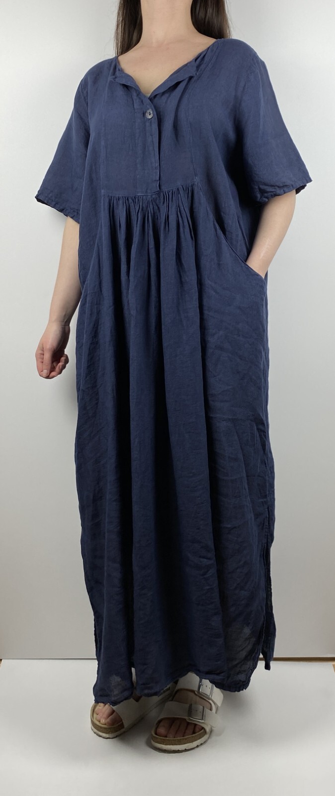 La Bottega di Brunella Linen Oversized Boho Dress Made in Italy Size M