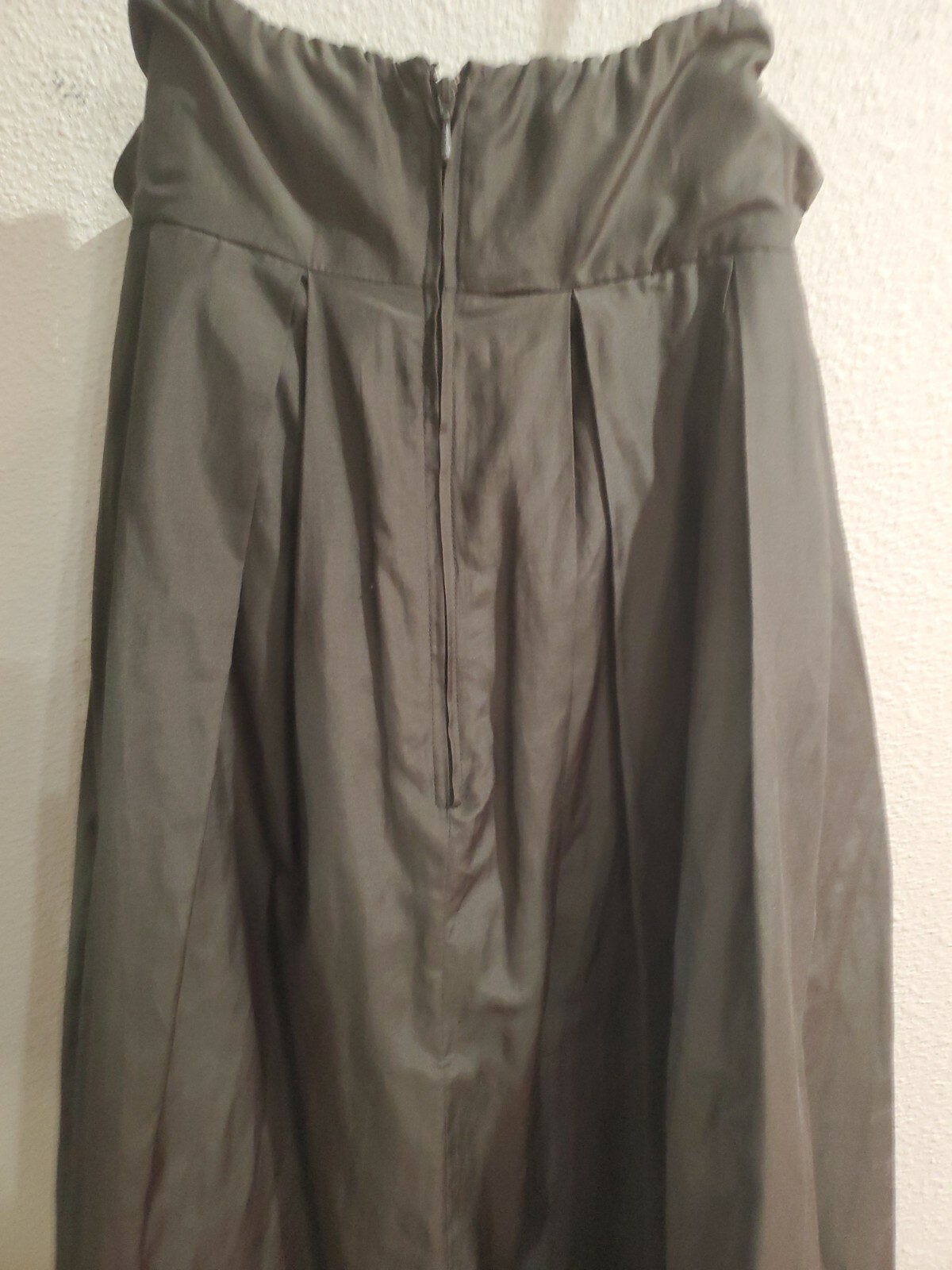 GAP Silk Blend Strapless Dress Box Pleats Slate Gray Applique pink Flowers Sz 4