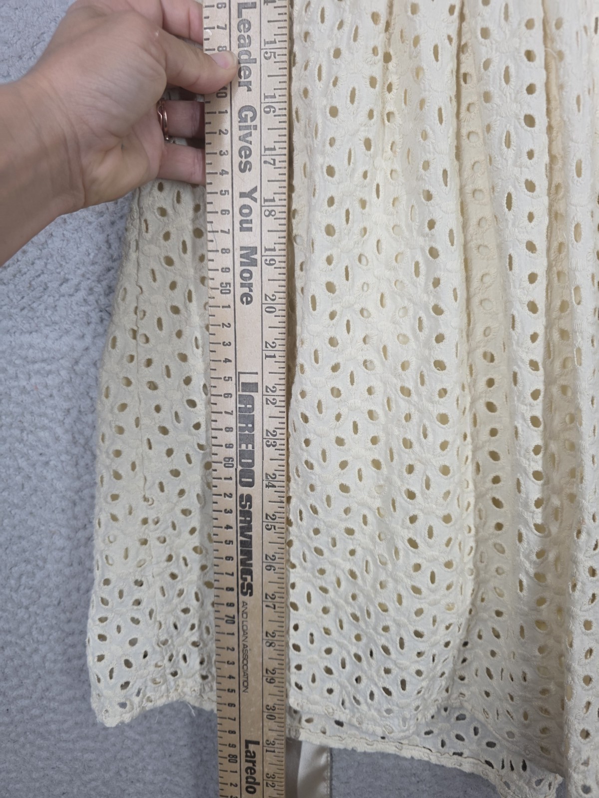 Miss Me Eyelet Dress Size M Medium Ivory Tie Back