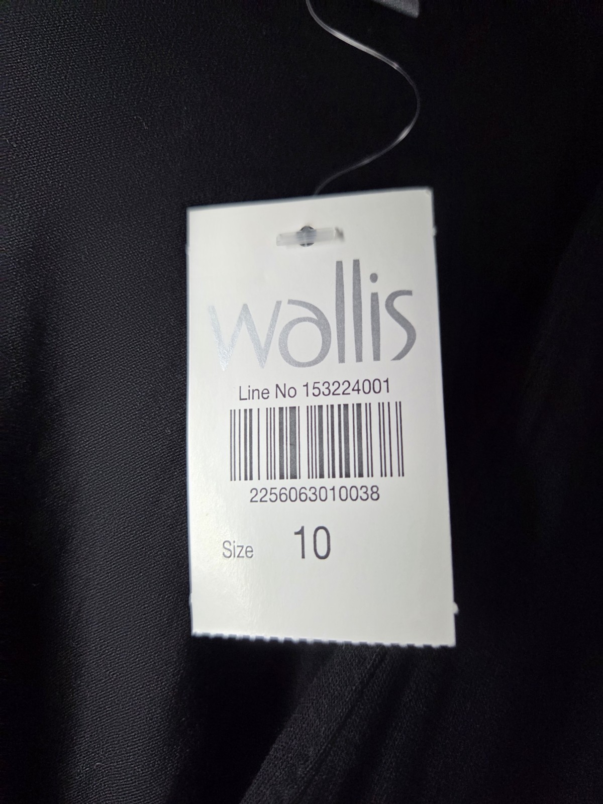 Wallis Size 10 Black V-neck Midi Dress with Tie-back Sleeveless