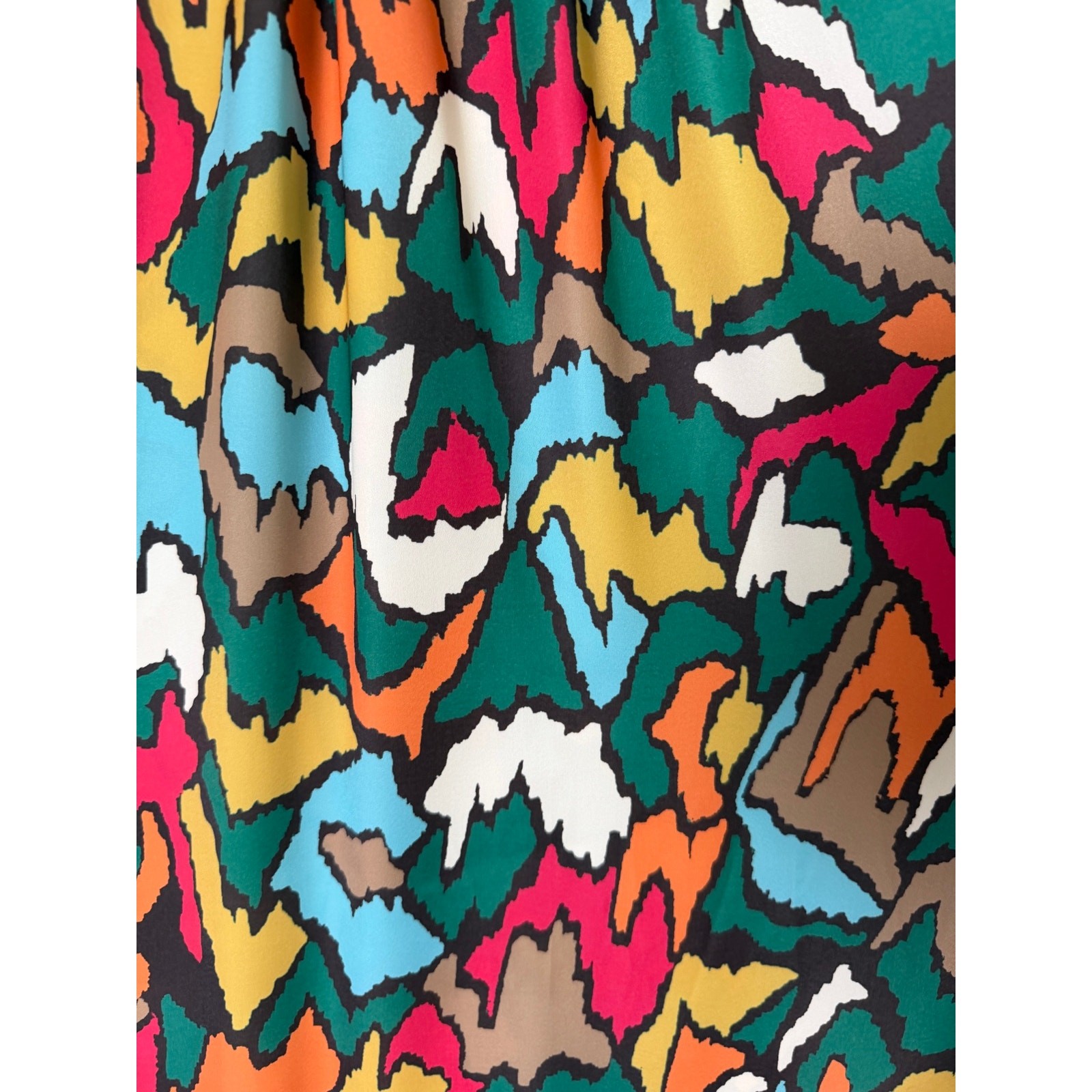 Emily McCarthy Hampton Mini Dress Painterly Abstract Print Large Babydoll Arsty