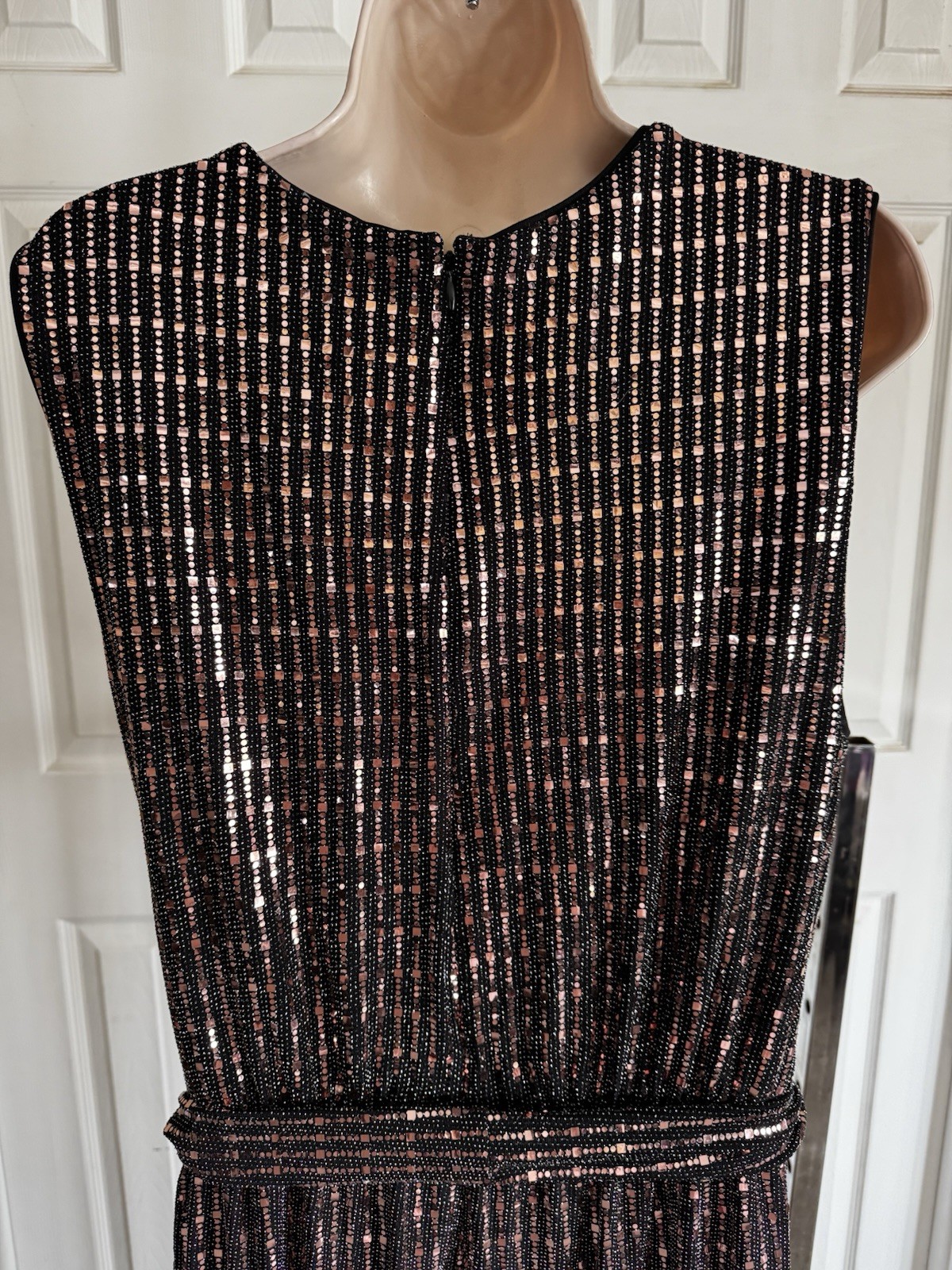 Lane Bryant 1-piece jumper pant suit cocktail dress sequin copper tie belt 18/20