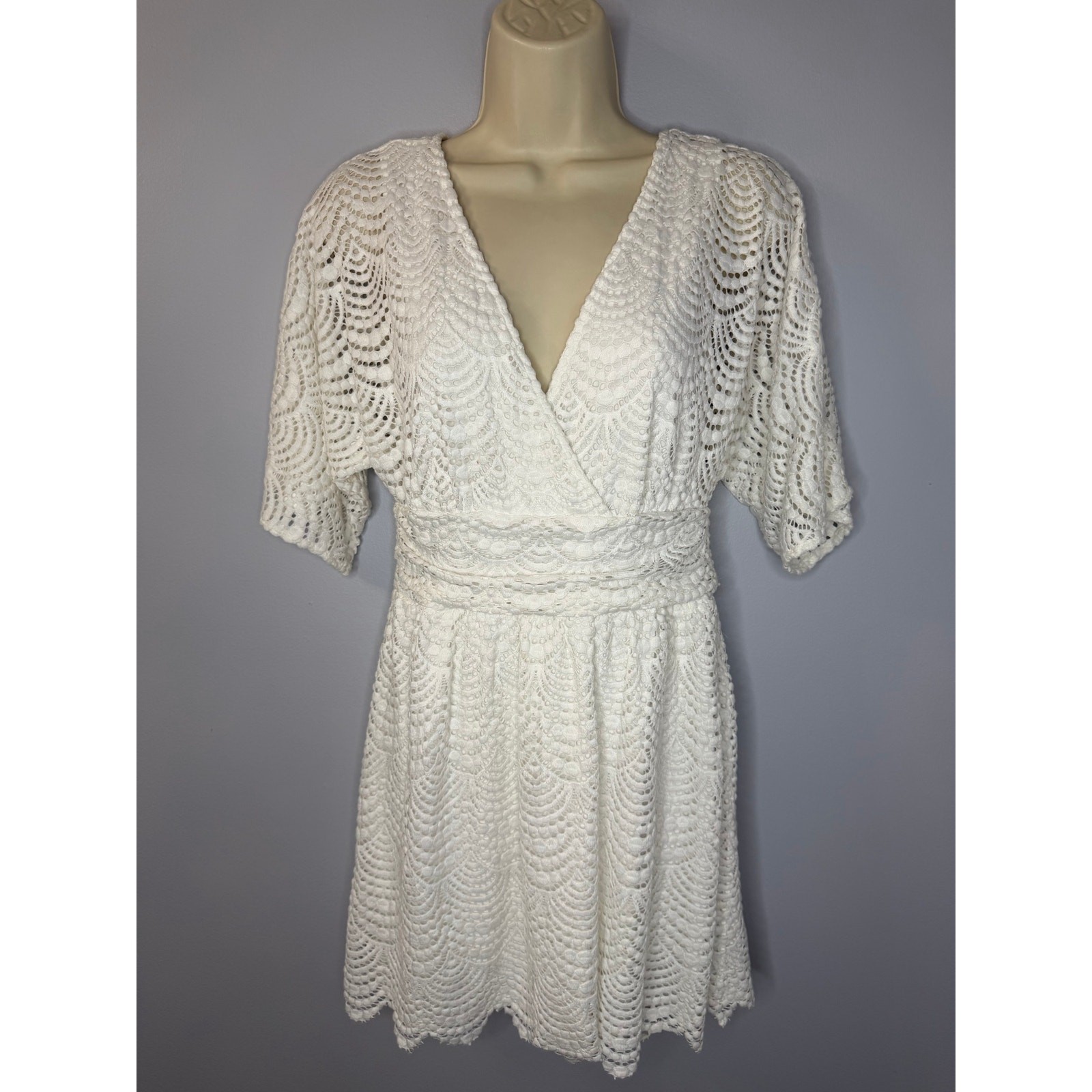 Lilly Pulitzer Parigi Skort Romper Dress Scalloped Lace Resort White Sz S