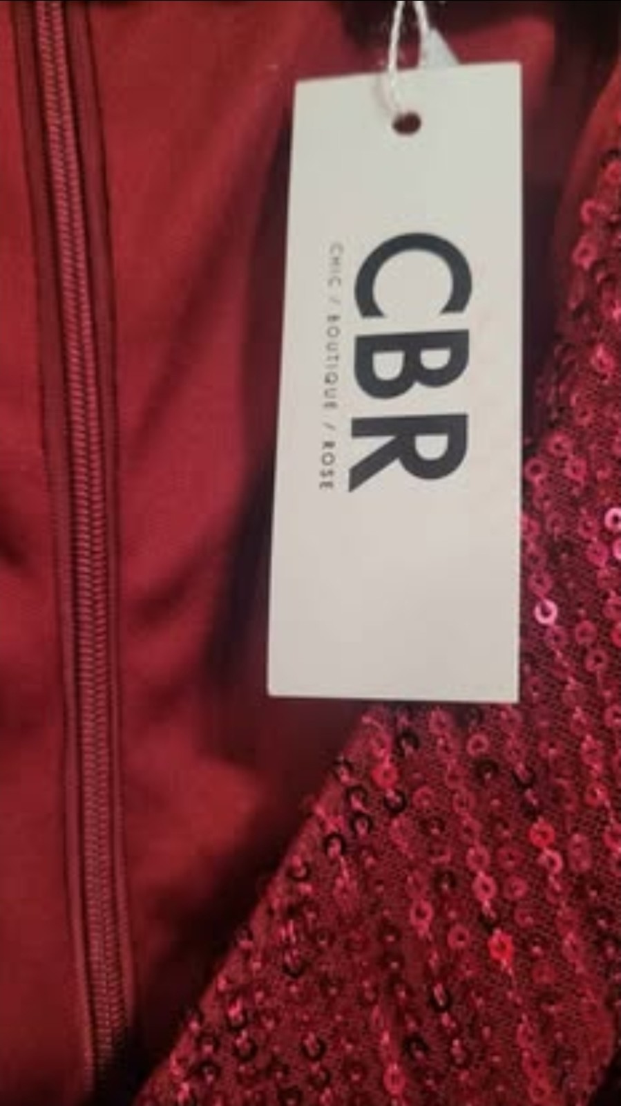 CBR Red Sequin Wrap V-Neck Long Sleeve Short Dress Party/Cocktail Size S